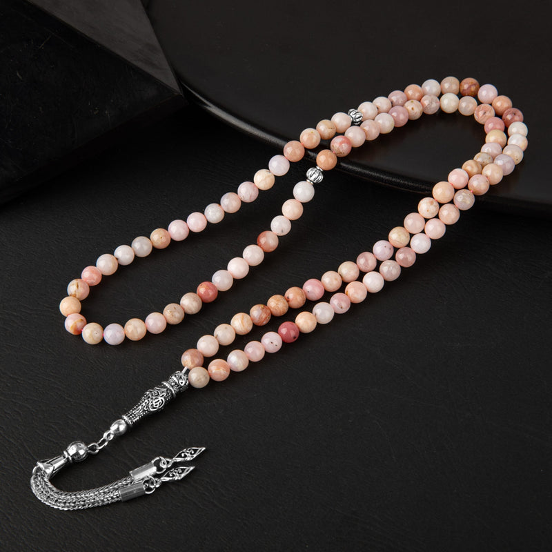 Laboratory Certified Pink Opal Natural Gemstone Prayer Beads 99-Bead – 6mm