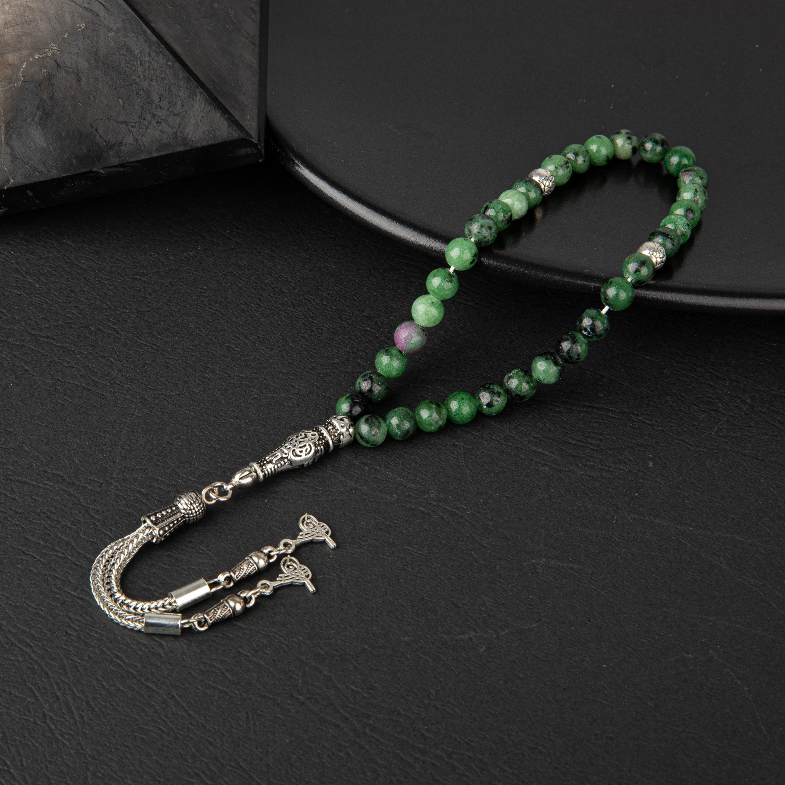 Anyolite Natural Gemstone Prayer Beads 33-Bead – 6mm Handcrafted