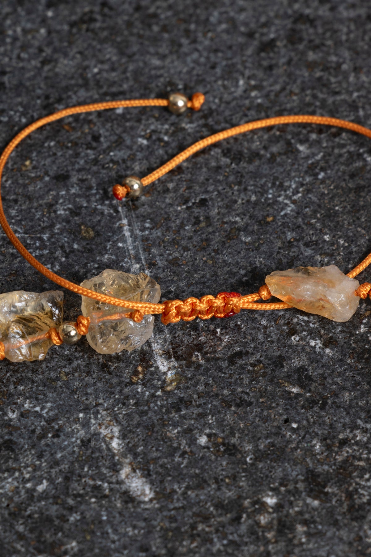 Laboratory Certified Citrine & Hematite Natural Stone Necklace