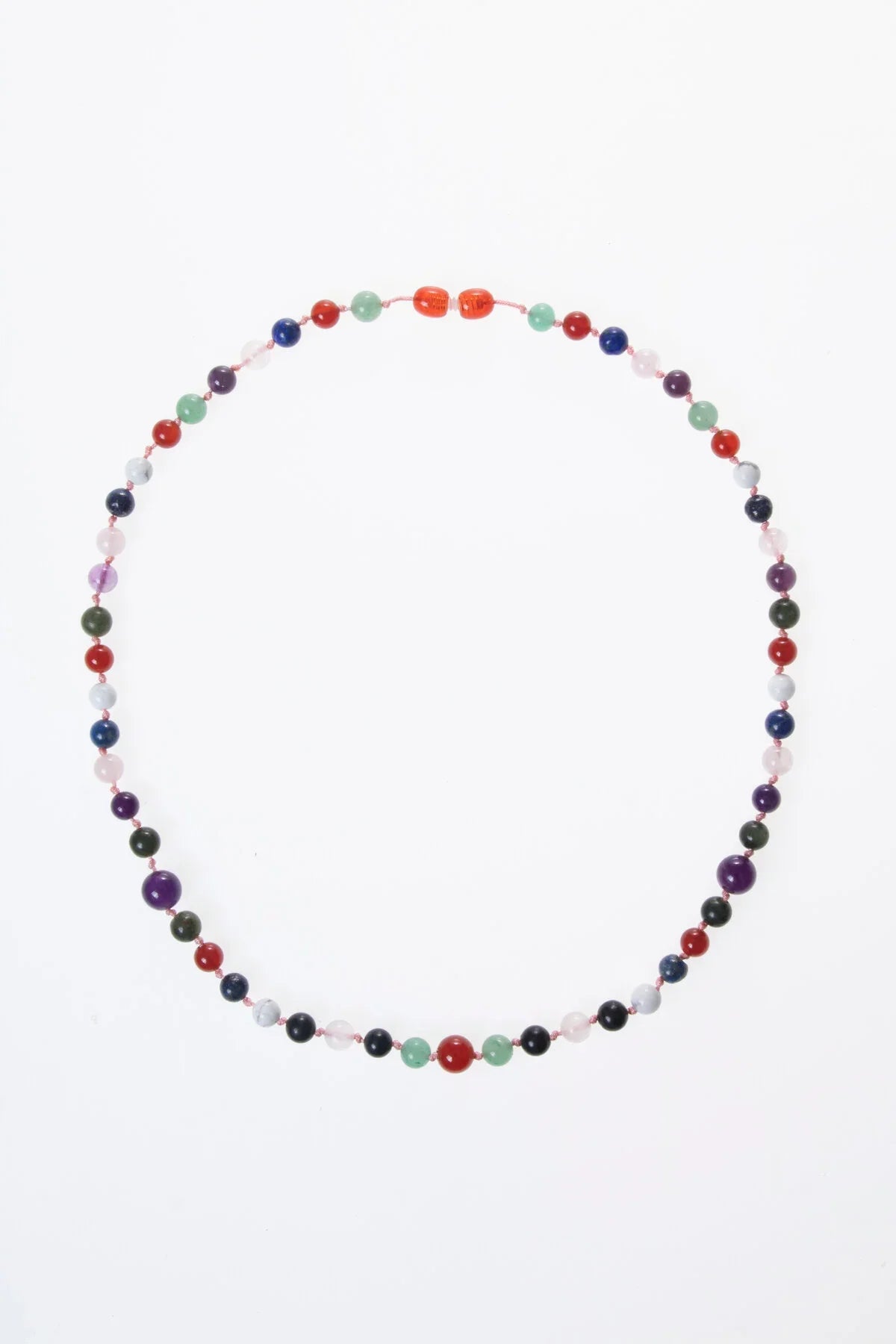 Laboratory Certified Red Agate, Green Aventurine, Lapis Lazuli, Rose Quartz, Amethyst, Howlite, Jade & Shungite Natural Stone Necklace