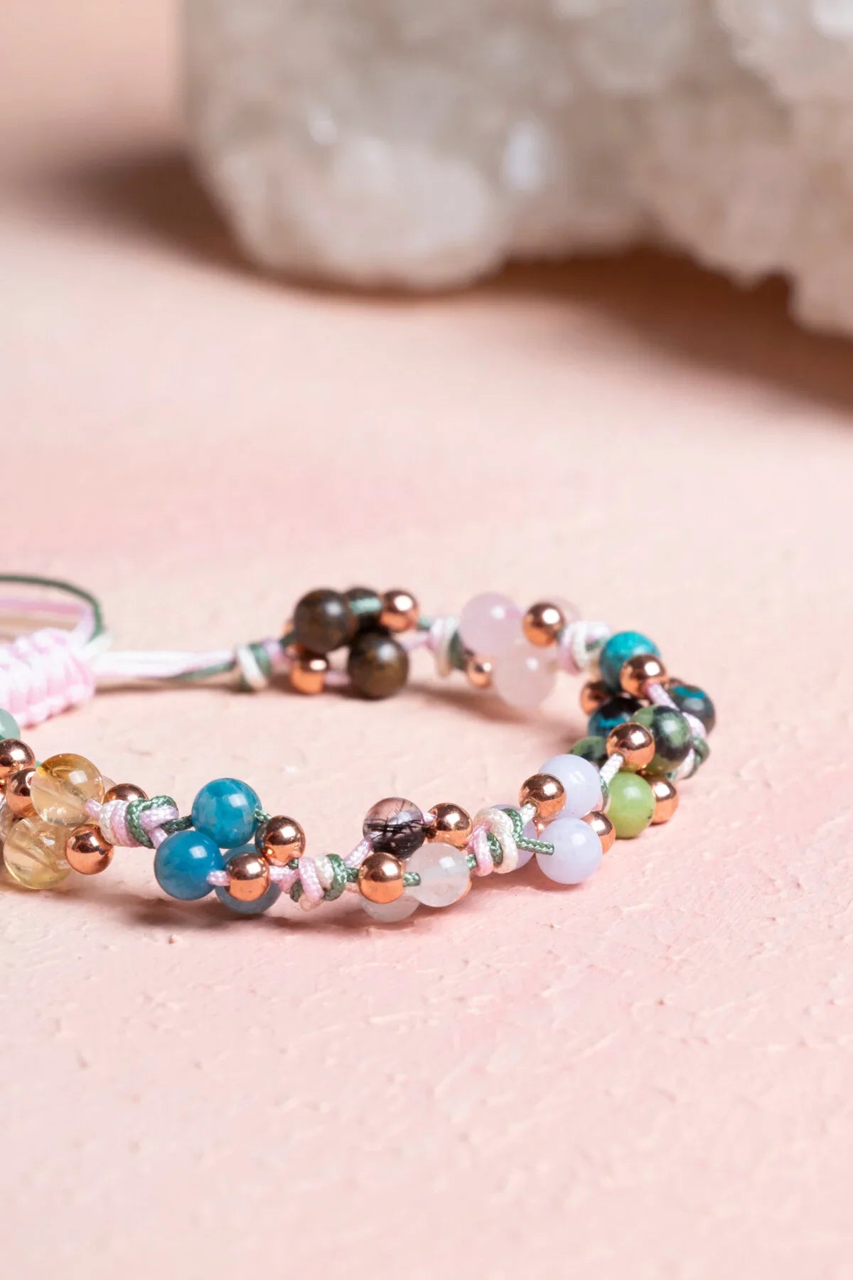 Laboratory Certified Taurus Zodiac Natural Stone Macramé Bracelet