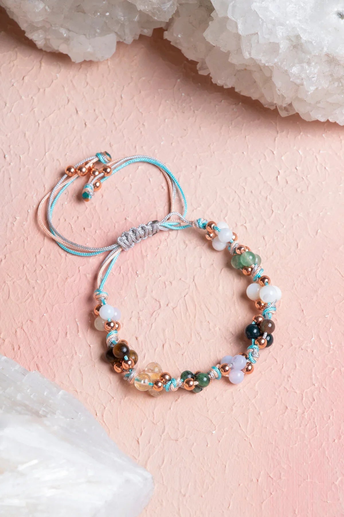 Laboratory Certified Cancer Zodiac Natural Stone Macramé Bracelet