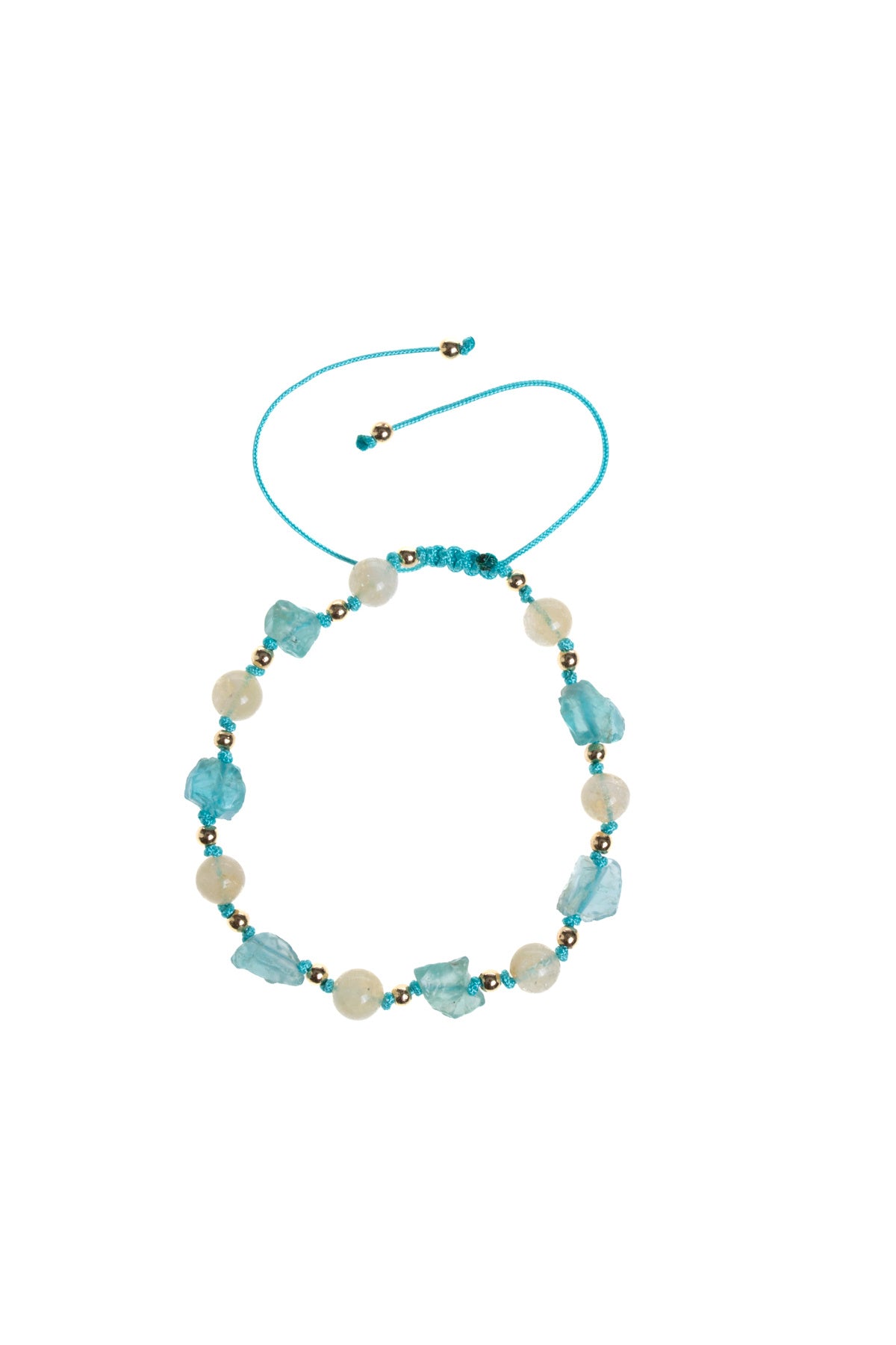 Sertifikalı Apatit, Sitrin Naturel Doğal Taş Makrome Bileklik