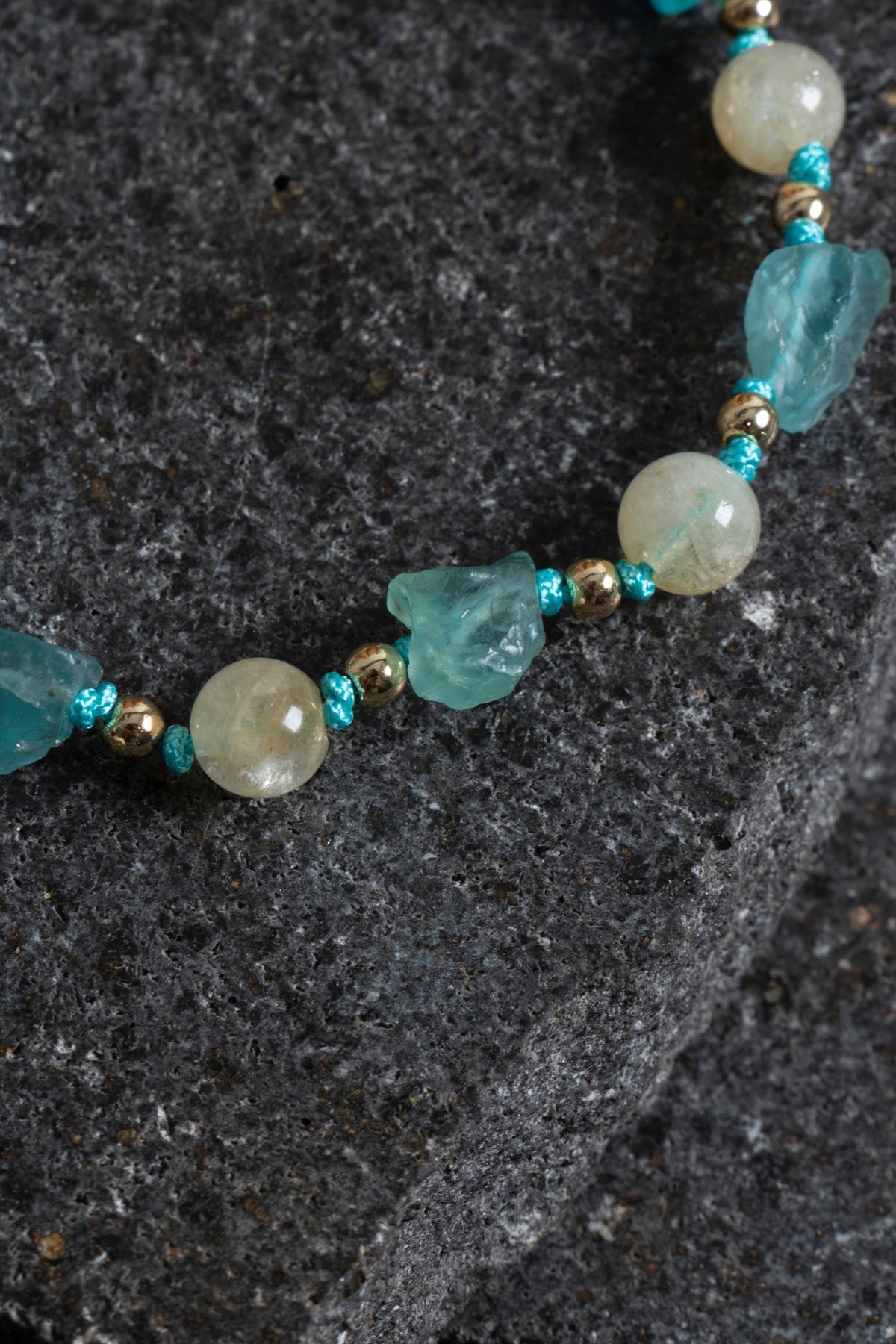 Sertifikalı Apatit, Sitrin Naturel Doğal Taş Makrome Bileklik