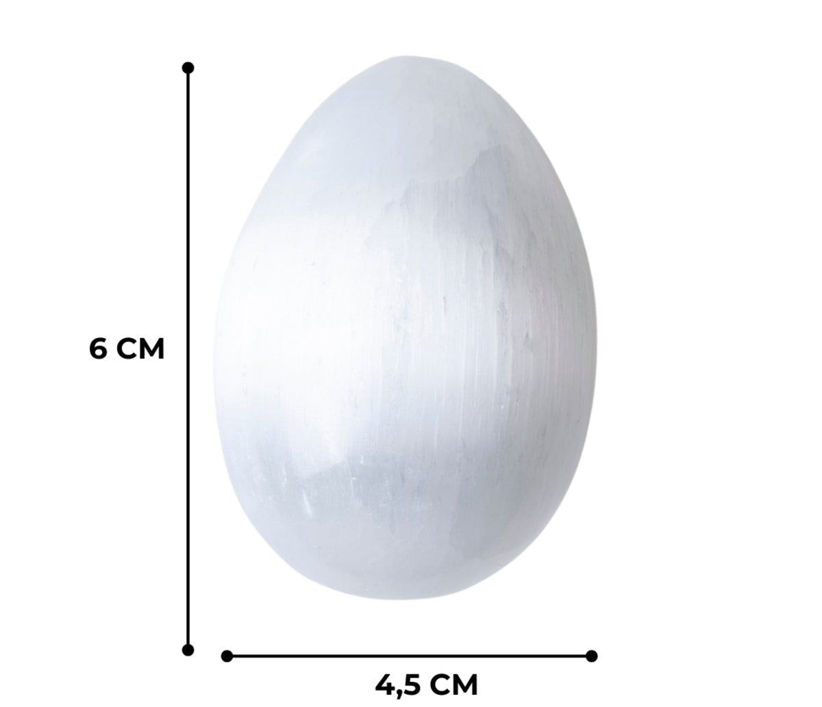 Laboratory Certified Selenite Natural Stone Egg – 6 cm