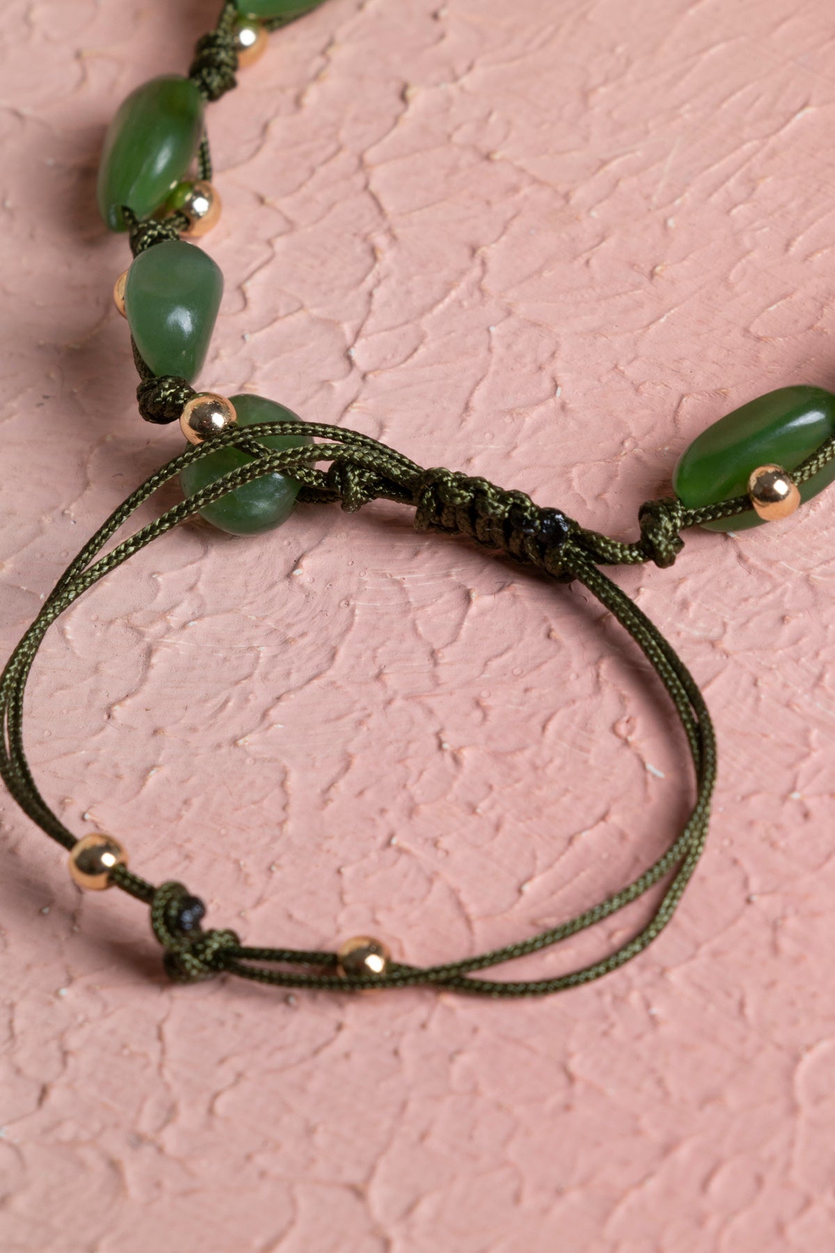 Laboratory Certified Jade Natural Stone Macramé Bracelet
