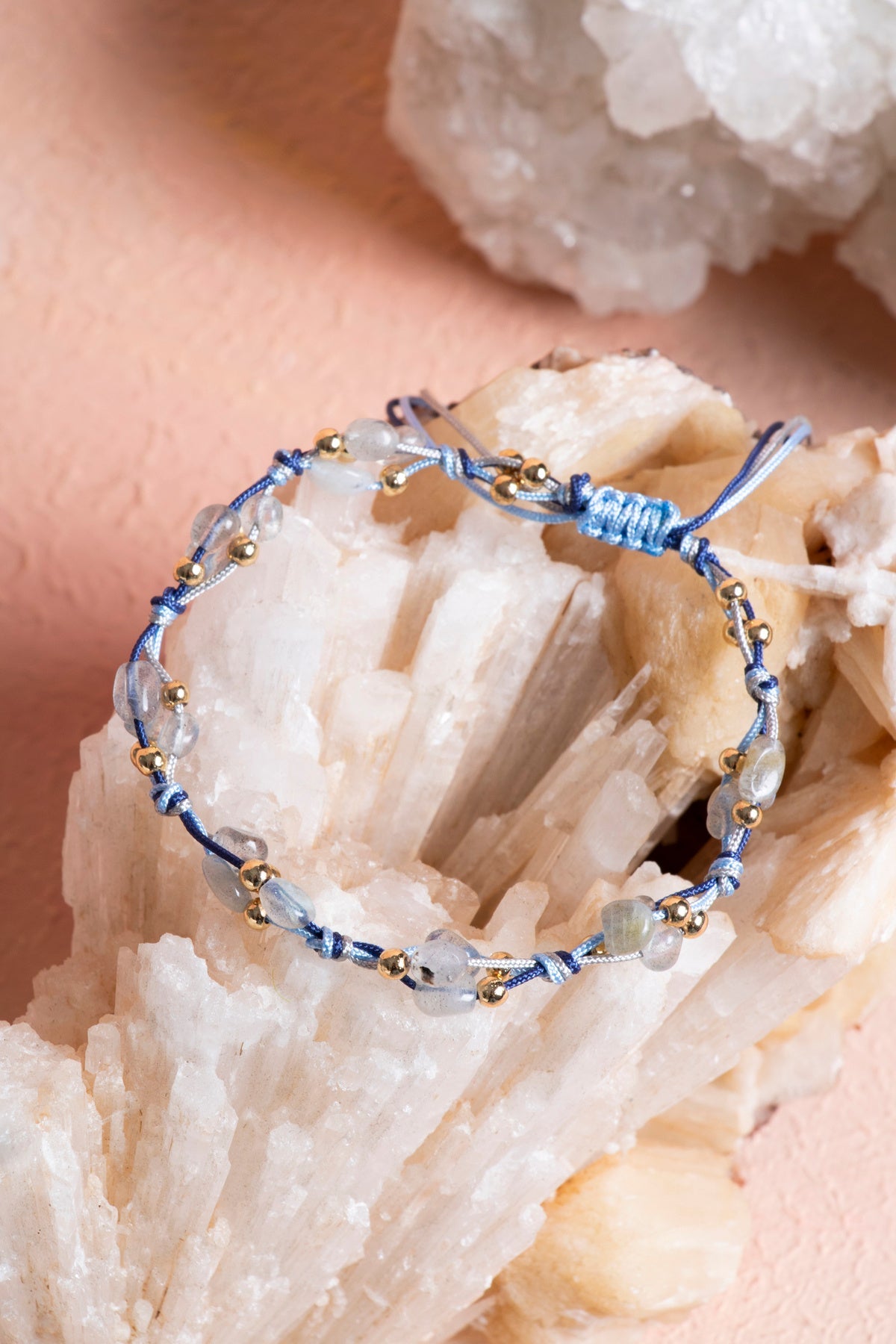 Laboratory Certified Labradorite & Hematite Natural Stone Macramé Bracelet