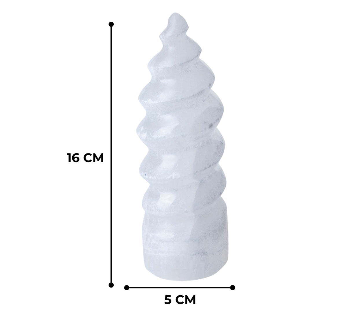 Laboratory Certified Selenite Spiral Natural Stone Decorative Object – 16 cm