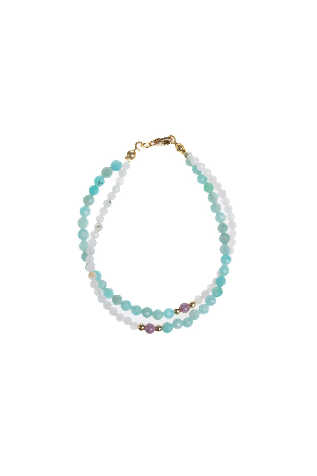 Sertifikalı Amazonit, Ay Taşı, Yakut Doğal Taş Bileklik