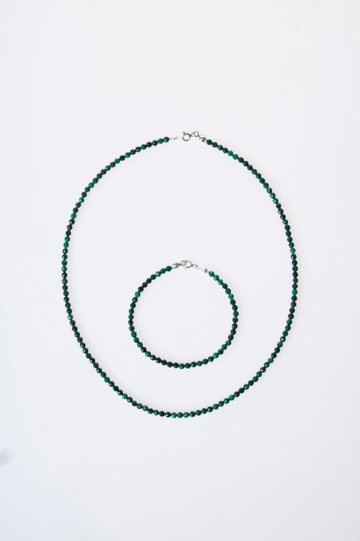 Laboratory Certified Malachite Natural Stone Necklace & Bracelet Set
