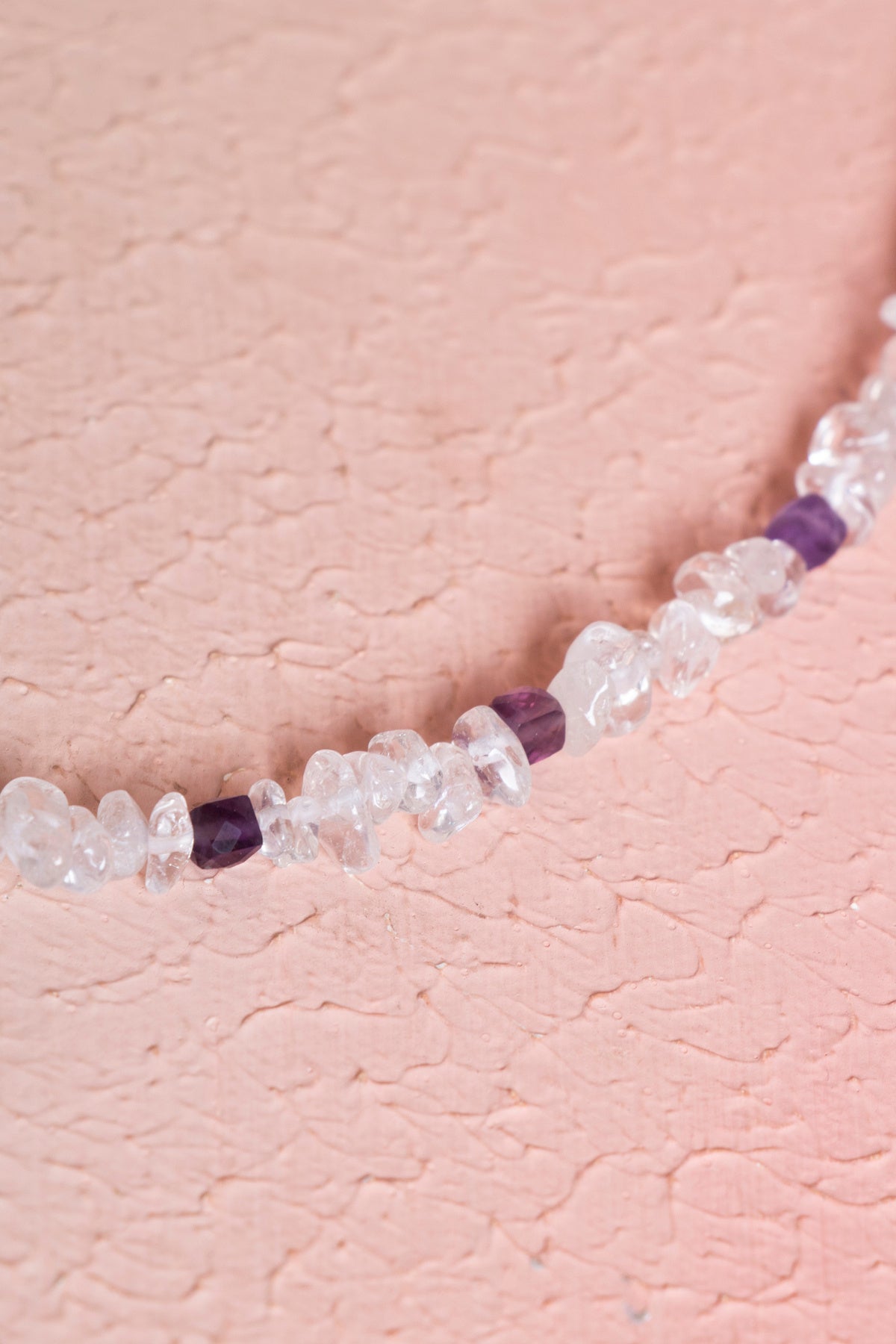 Laboratory Certified Amethyst & Quartz Natural Stone Necklace