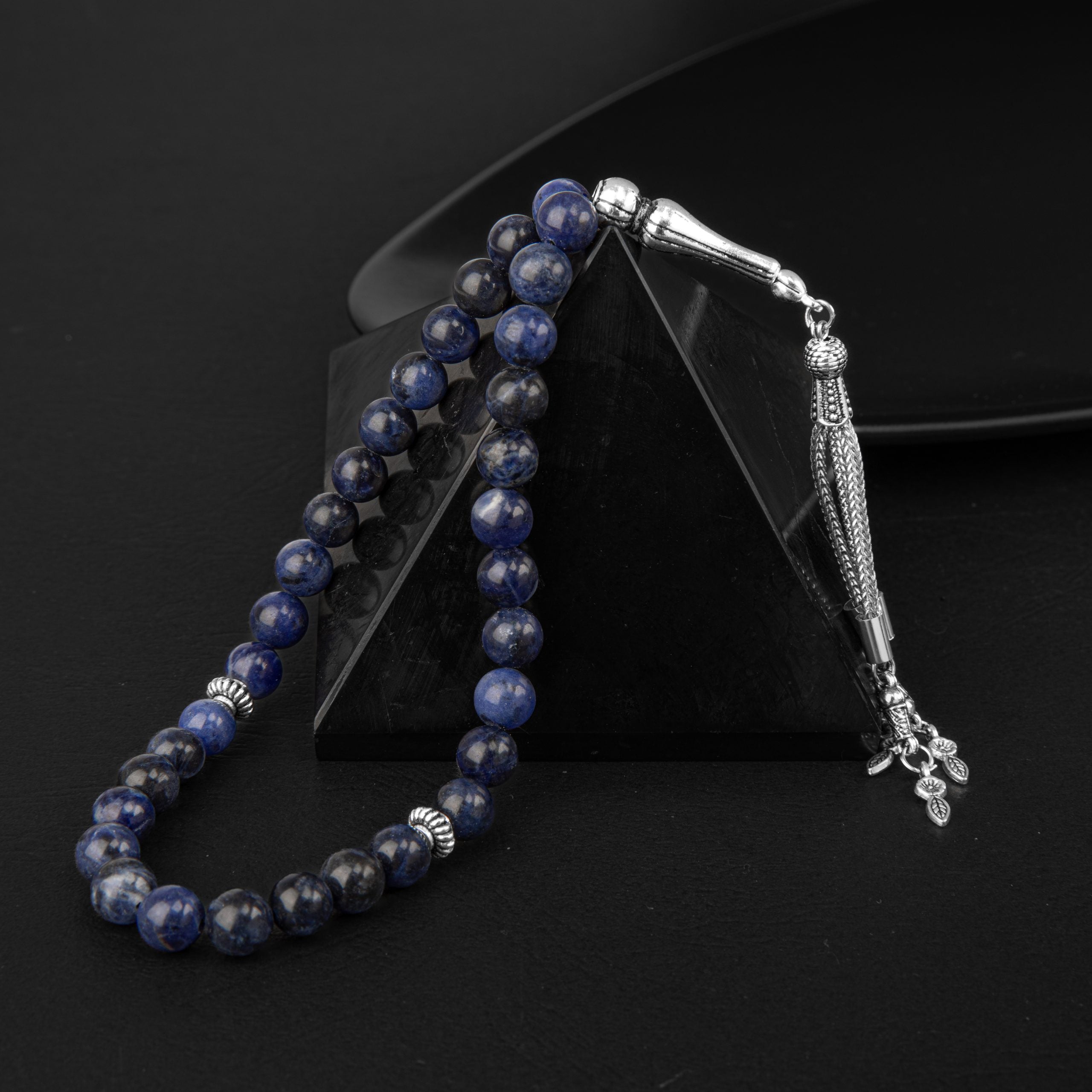 Sodalite Natural Gemstone Prayer Beads 33-Bead – 8mm Handcrafted