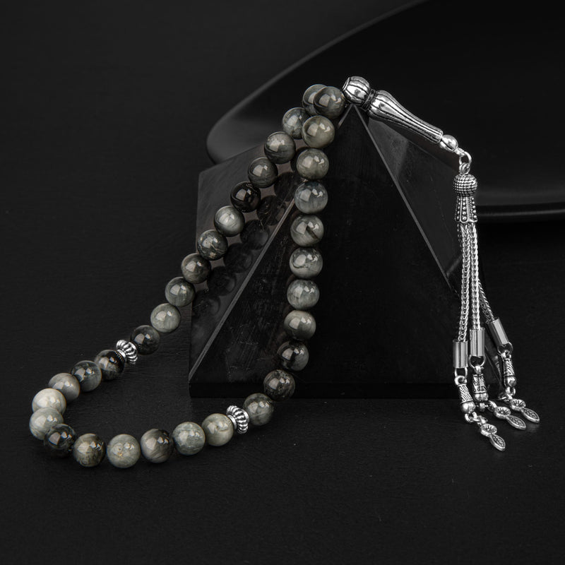 Laboratory Certified Cat's Eye Natural Gemstone Prayer Beads 33-Bead – 8 mm