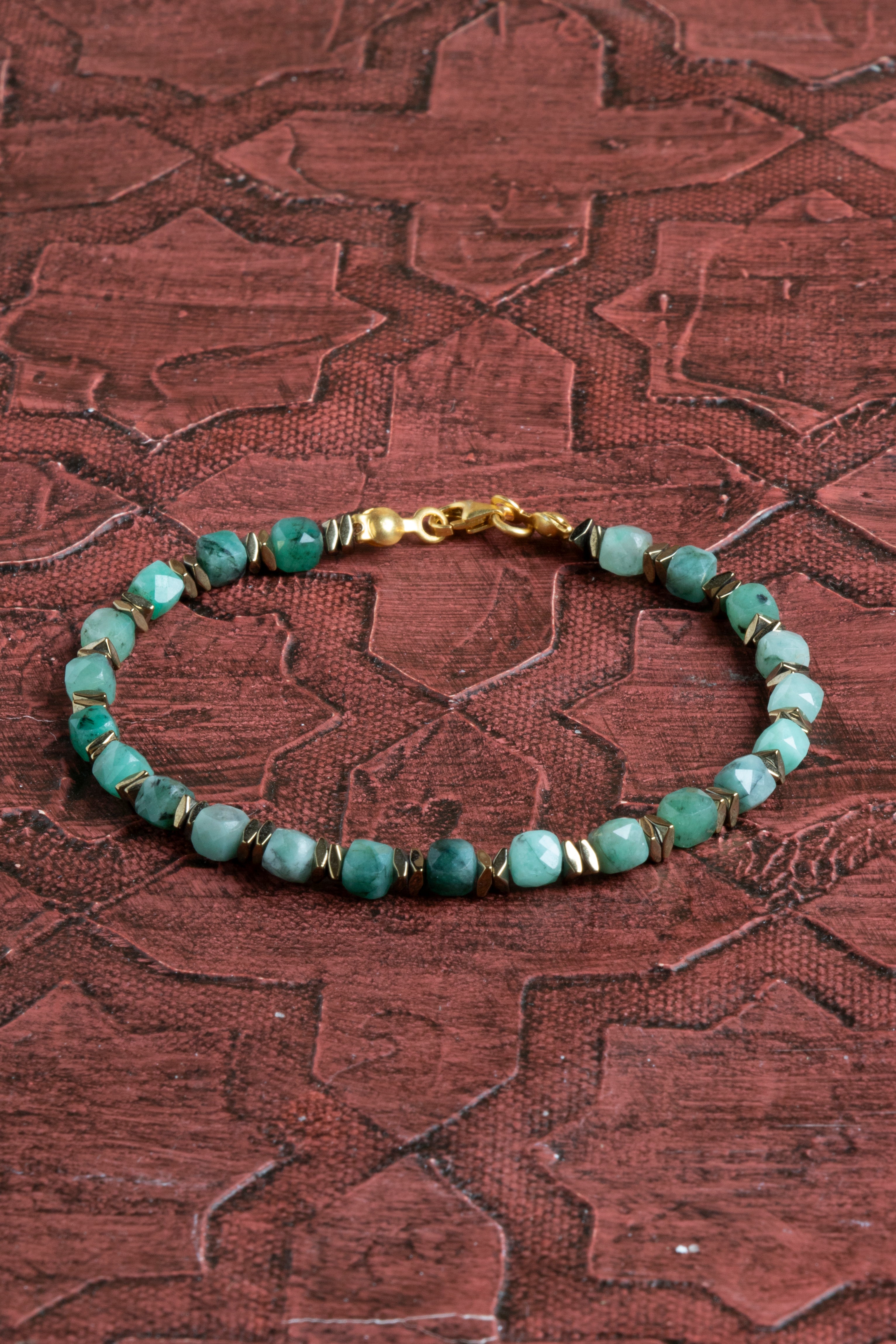 Laboratory Certified Emerald Natural Stone Bracelet