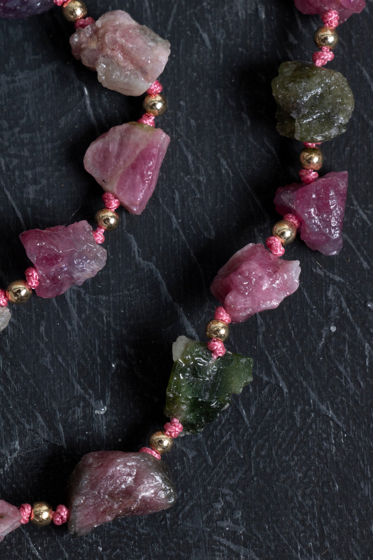 Laboratory Certified Tourmaline & Hematite Natural Stone Set (Necklace & Bracelet)