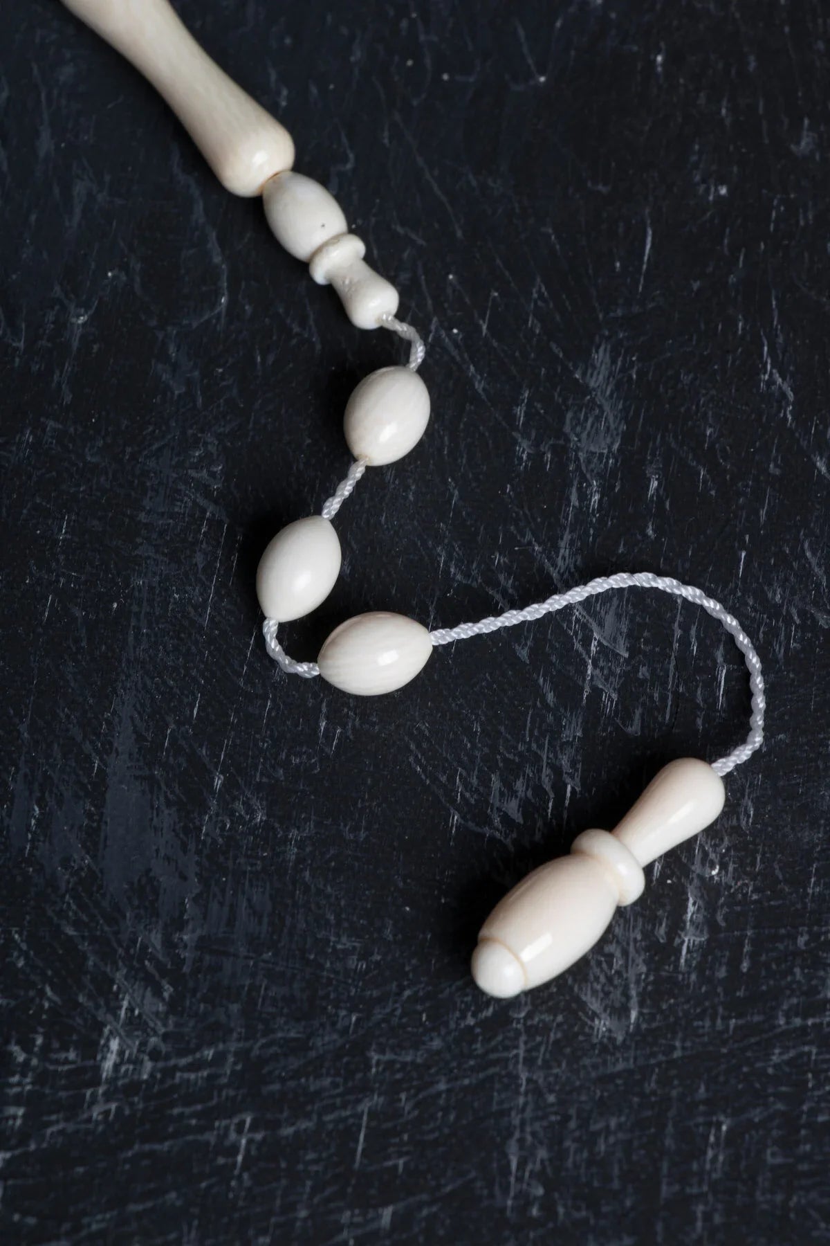 Laboratory Certified Ivory Tone Barley Cut Natural Stone Prayer Beads – 33 Beads