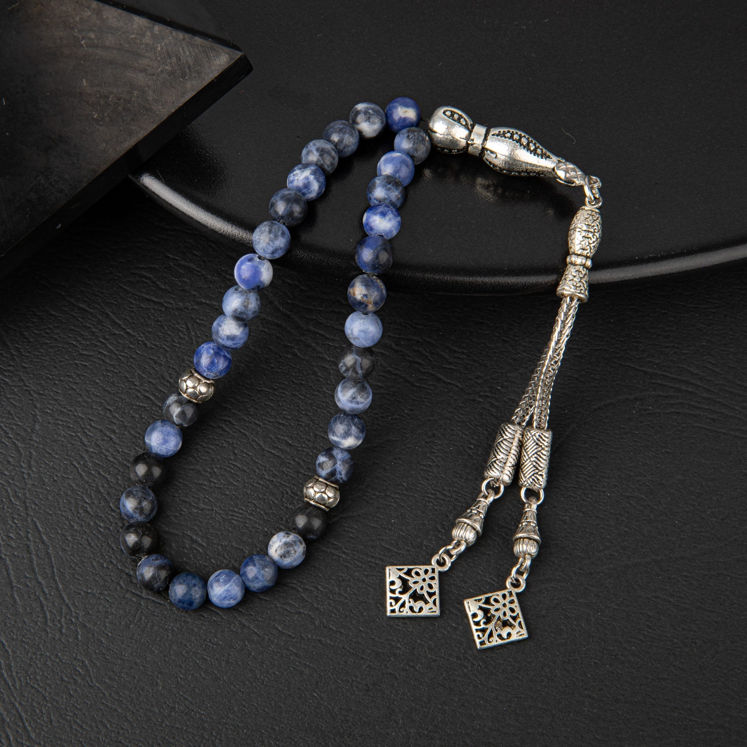 Sodalite Natural Gemstone Prayer Beads 33-Bead – 6mm Handcrafted