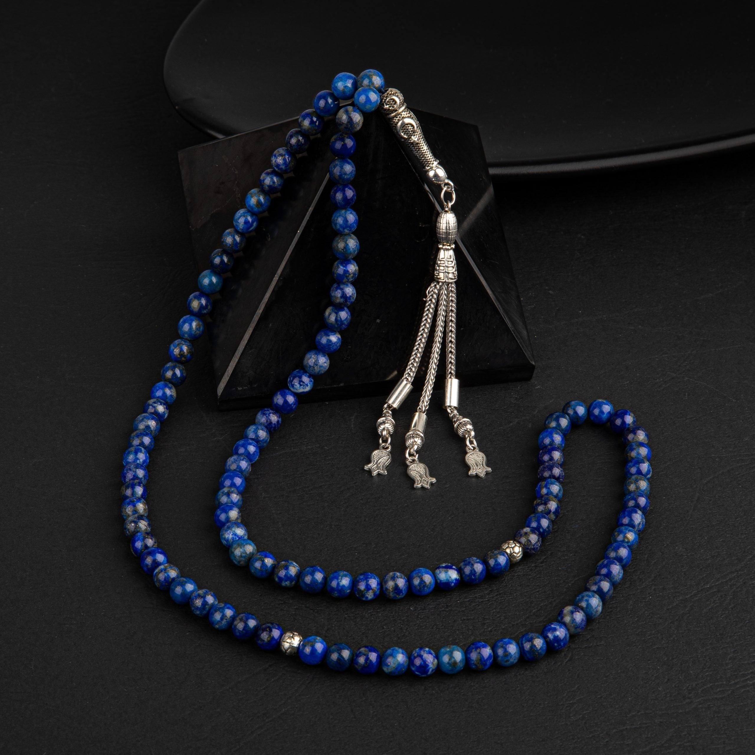 Lapis Lazuli Natural Gemstone Prayer Beads 99-Bead – 6mm Handcrafted