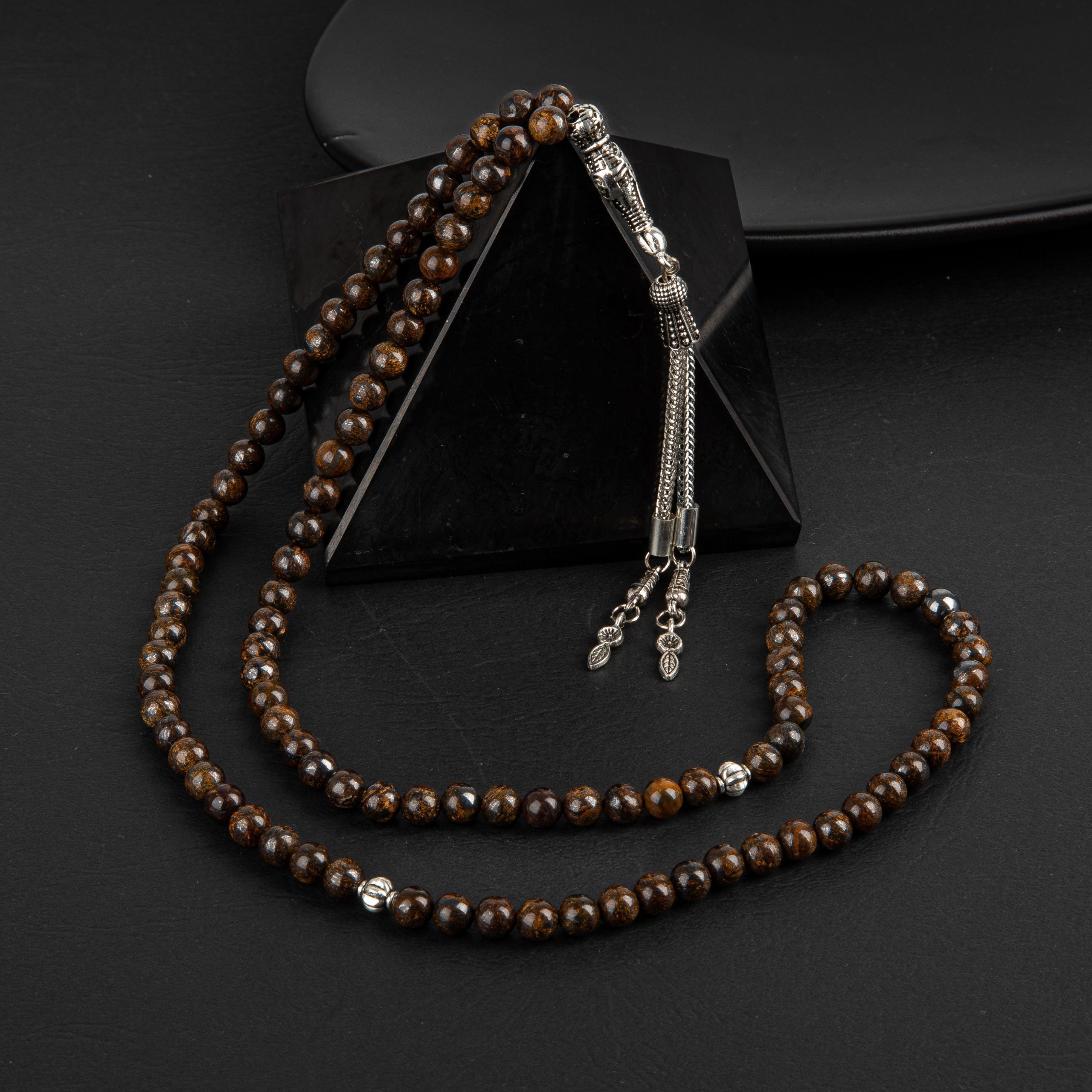 Bronzit Natural Gemstone Prayer Beads 99-Bead – 6mm Handcrafted