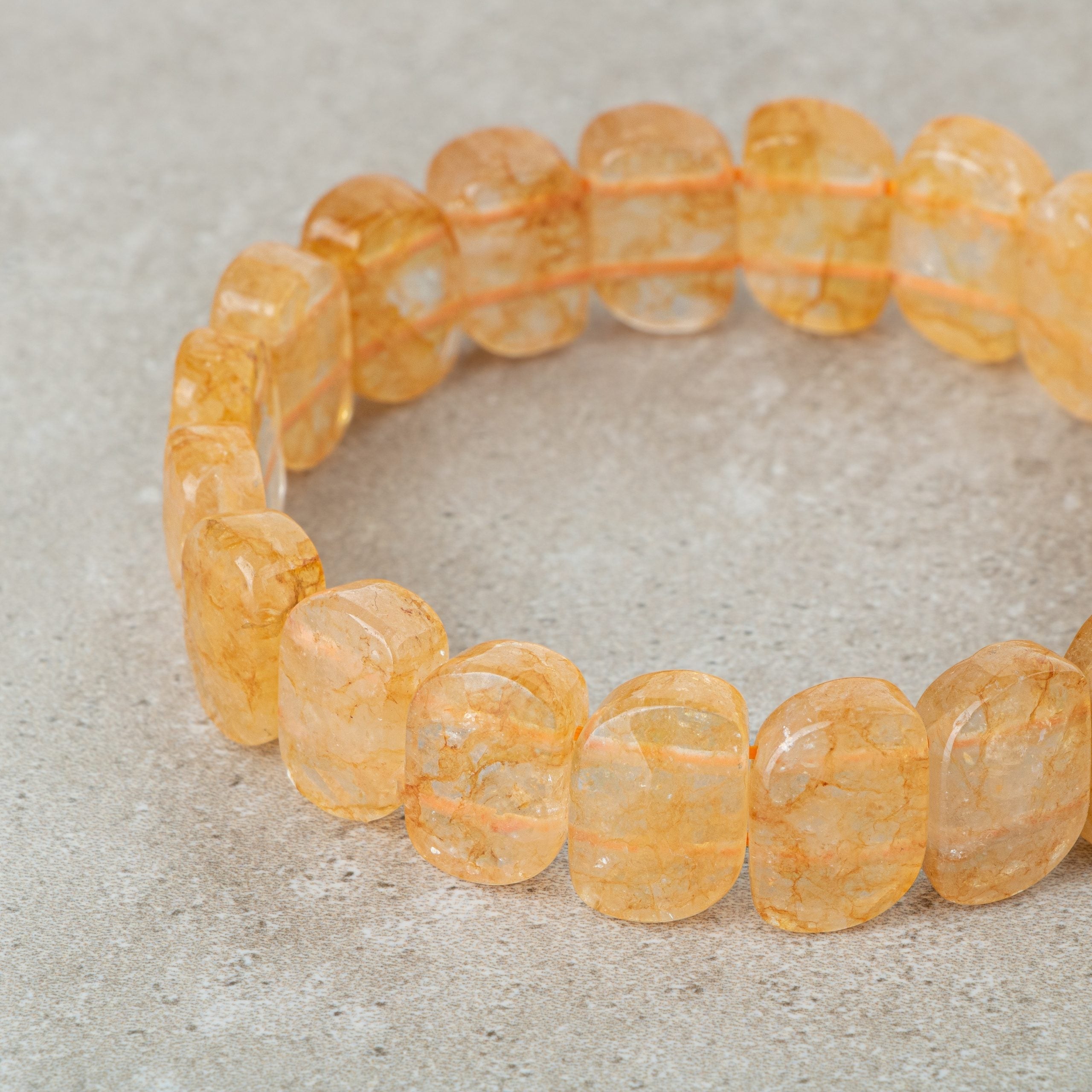 Certified Citrine Wide Cut Special Cut Natural Gemstone Bracelet
