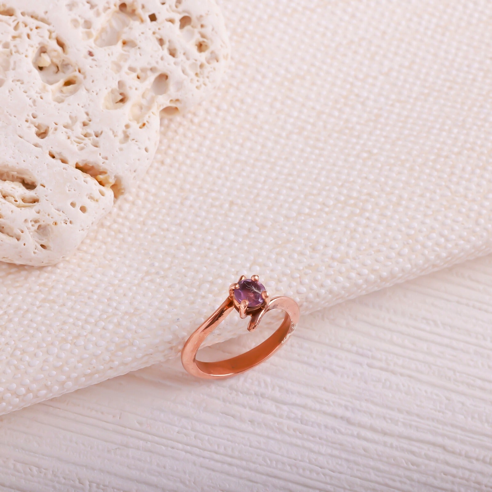 Laboratory Certified Amethyst Natural Stone 925 Sterling Silver Ring