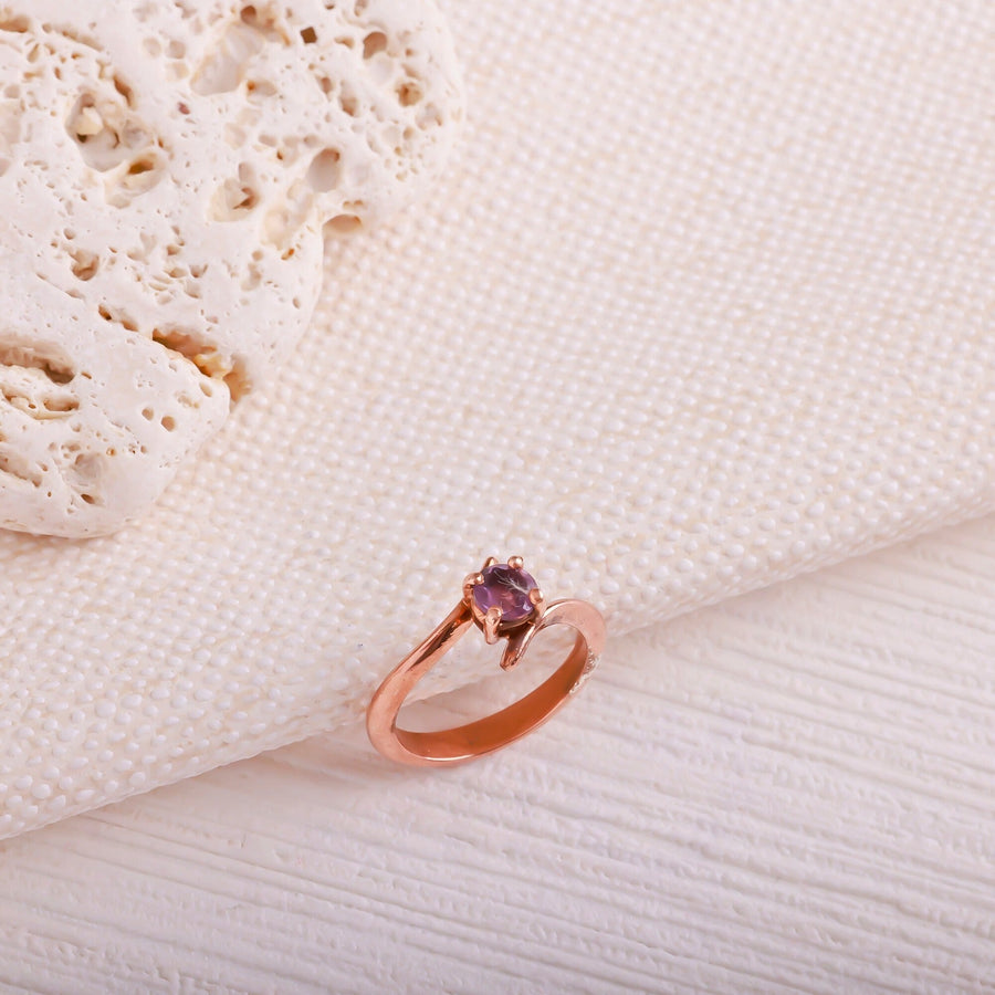 Laboratory Certified Amethyst Natural Stone 925 Sterling Silver Ring