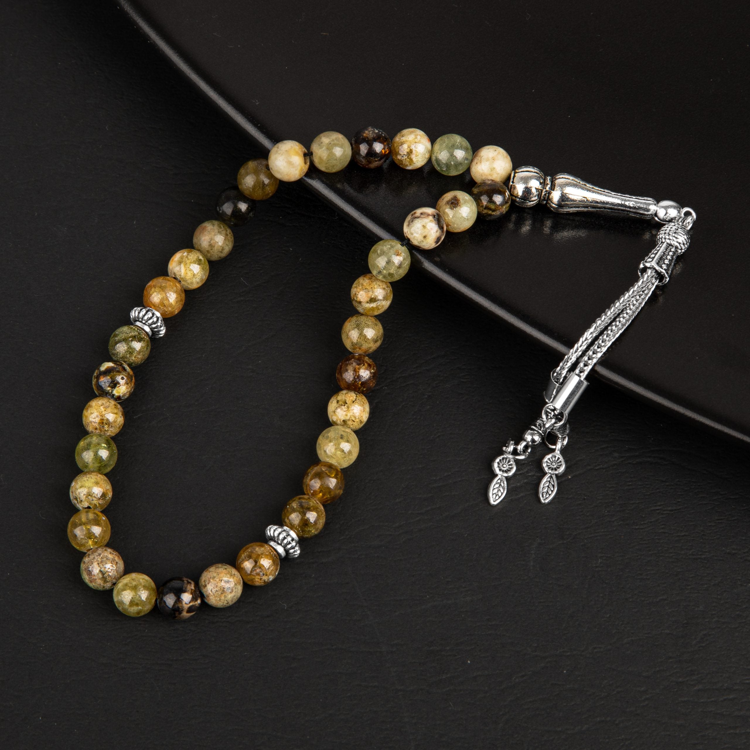 Tsavorite Garnet Natural Gemstone Prayer Beads 33-Bead – 8mm Handcrafted