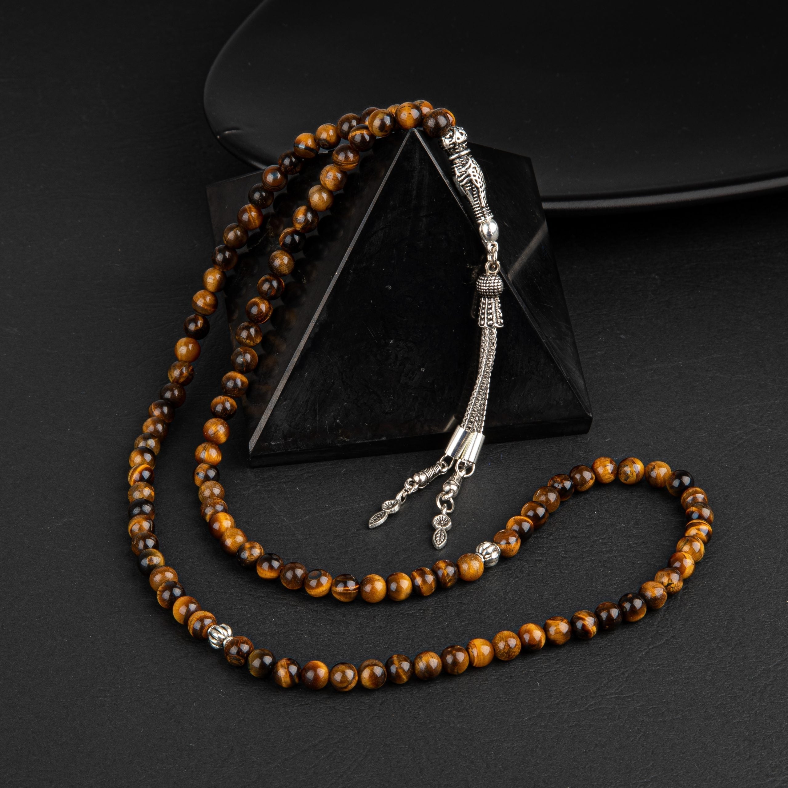 Tiger's Eye Natural Gemstone Prayer Beads 99-Bead – 6mm Handcrafted