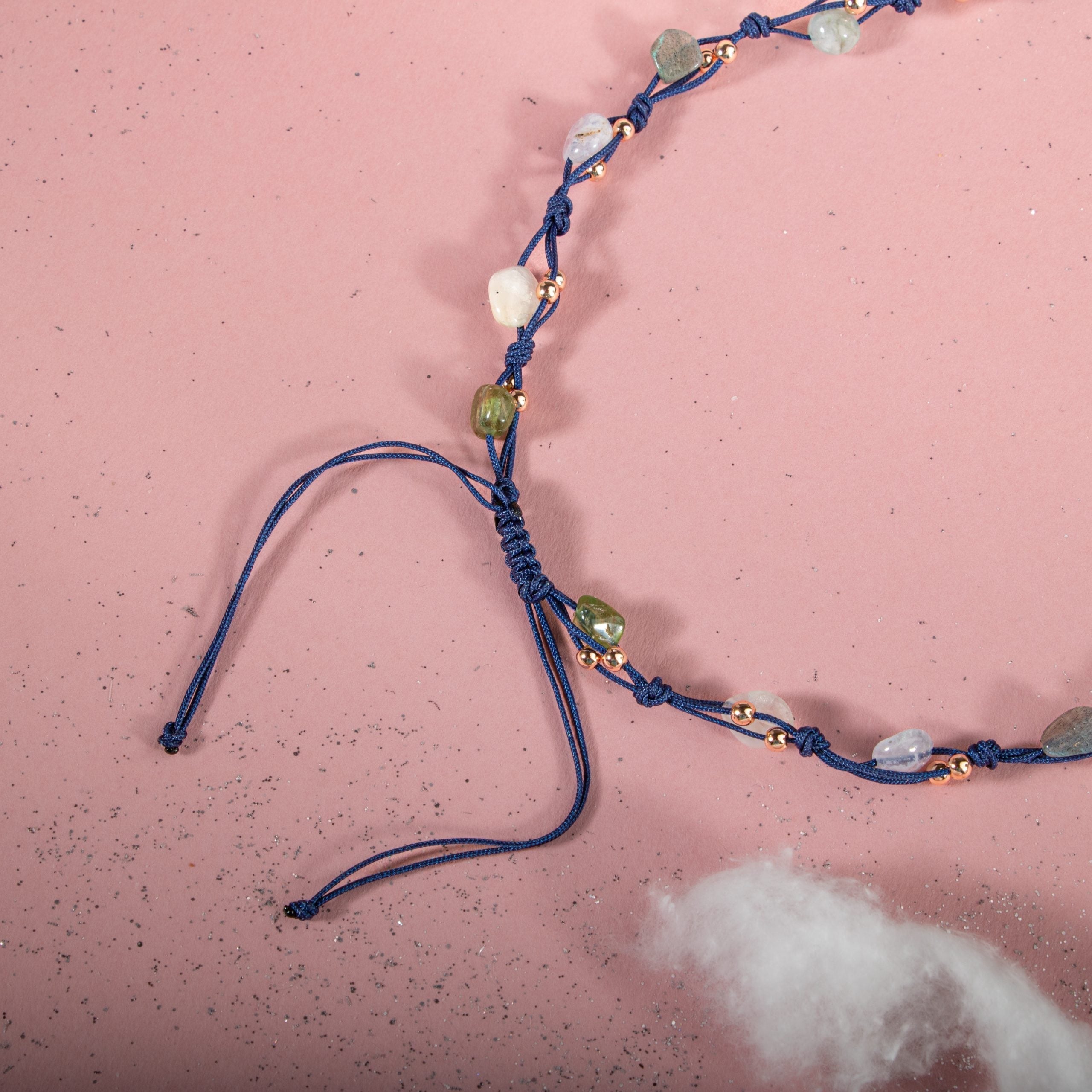 Kova Burcu Kolye Akuamarin, Ametist, Ay Taşı, Kalsedon, Labradorit, Mor Florit, Yeşim