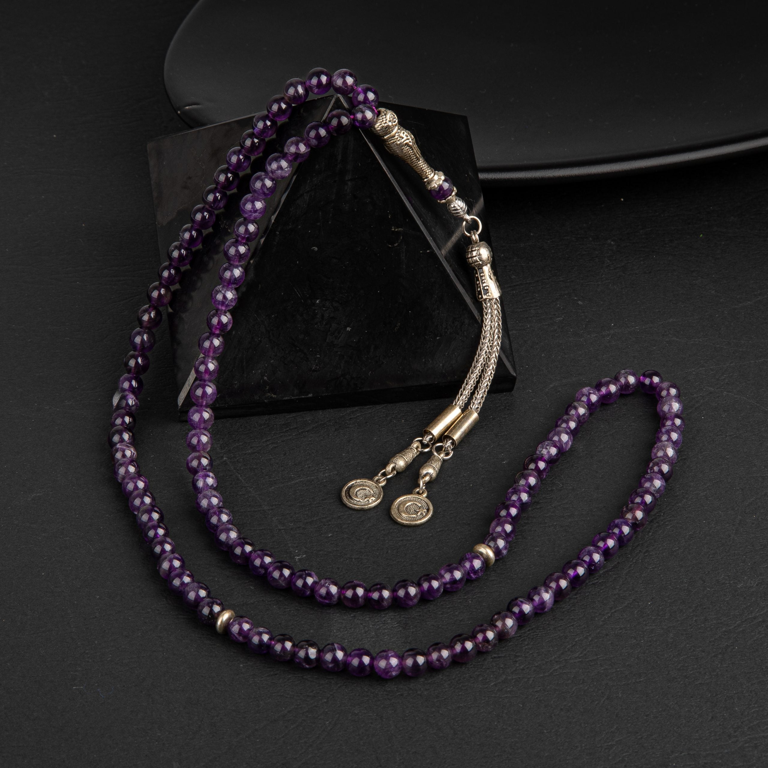 Ametrine Natural Gemstone Prayer Beads 99-Bead – 6mm Handcrafted