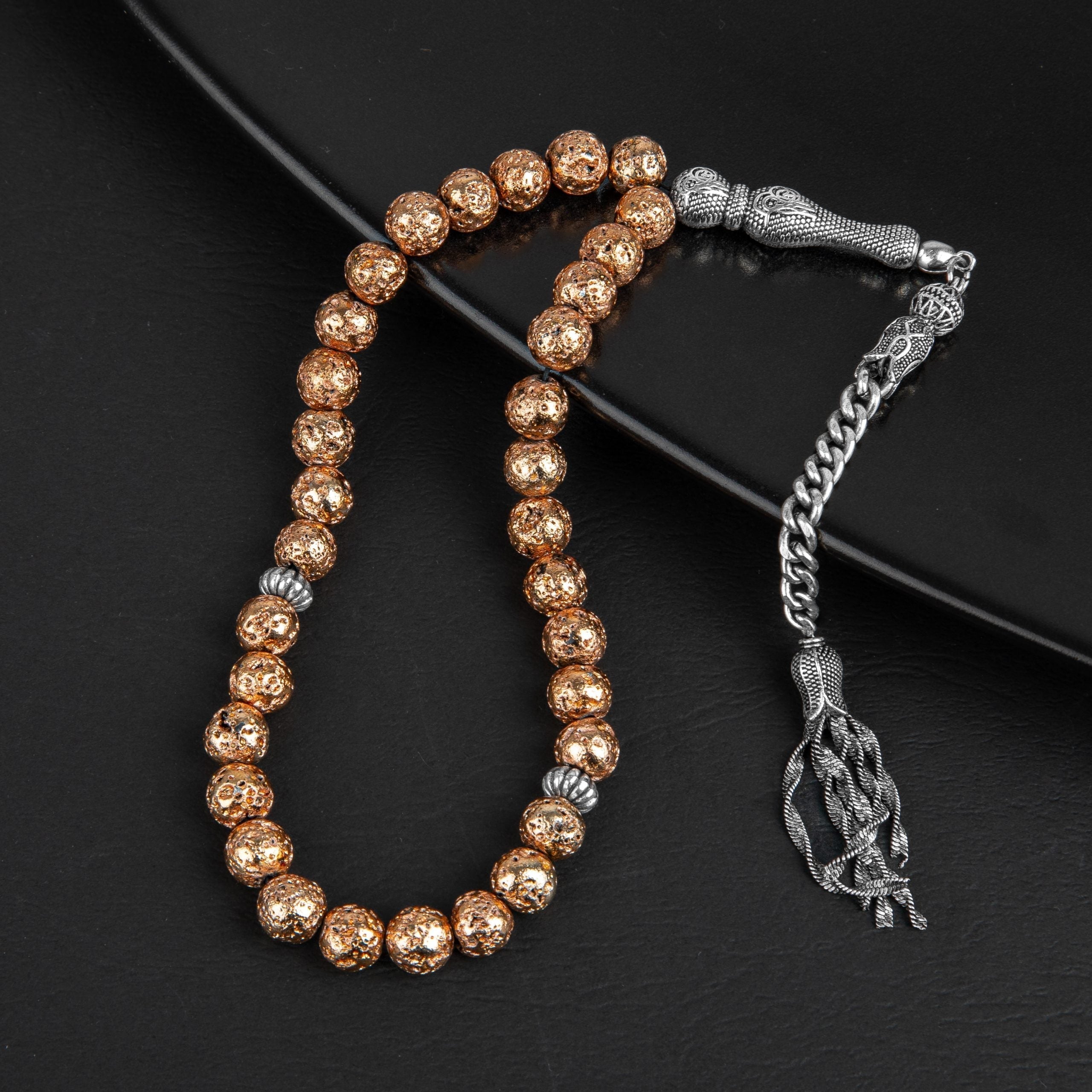 Yellow Lava Stone Natural Gemstone Prayer Beads 33-Bead – 8mm Handcrafted