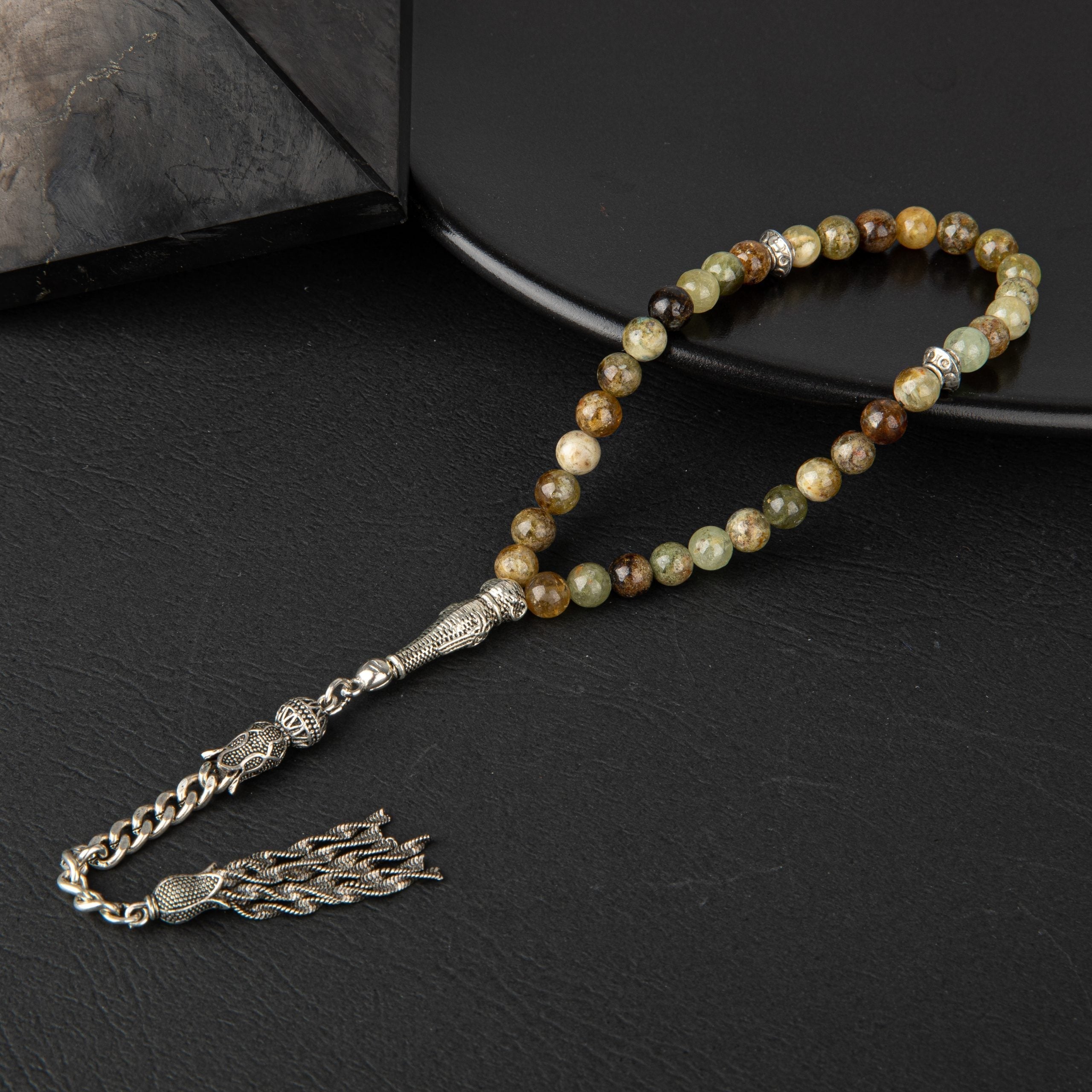 Tsavorite Garnet Natural Gemstone Prayer Beads 33-Bead – 6mm Handcrafted