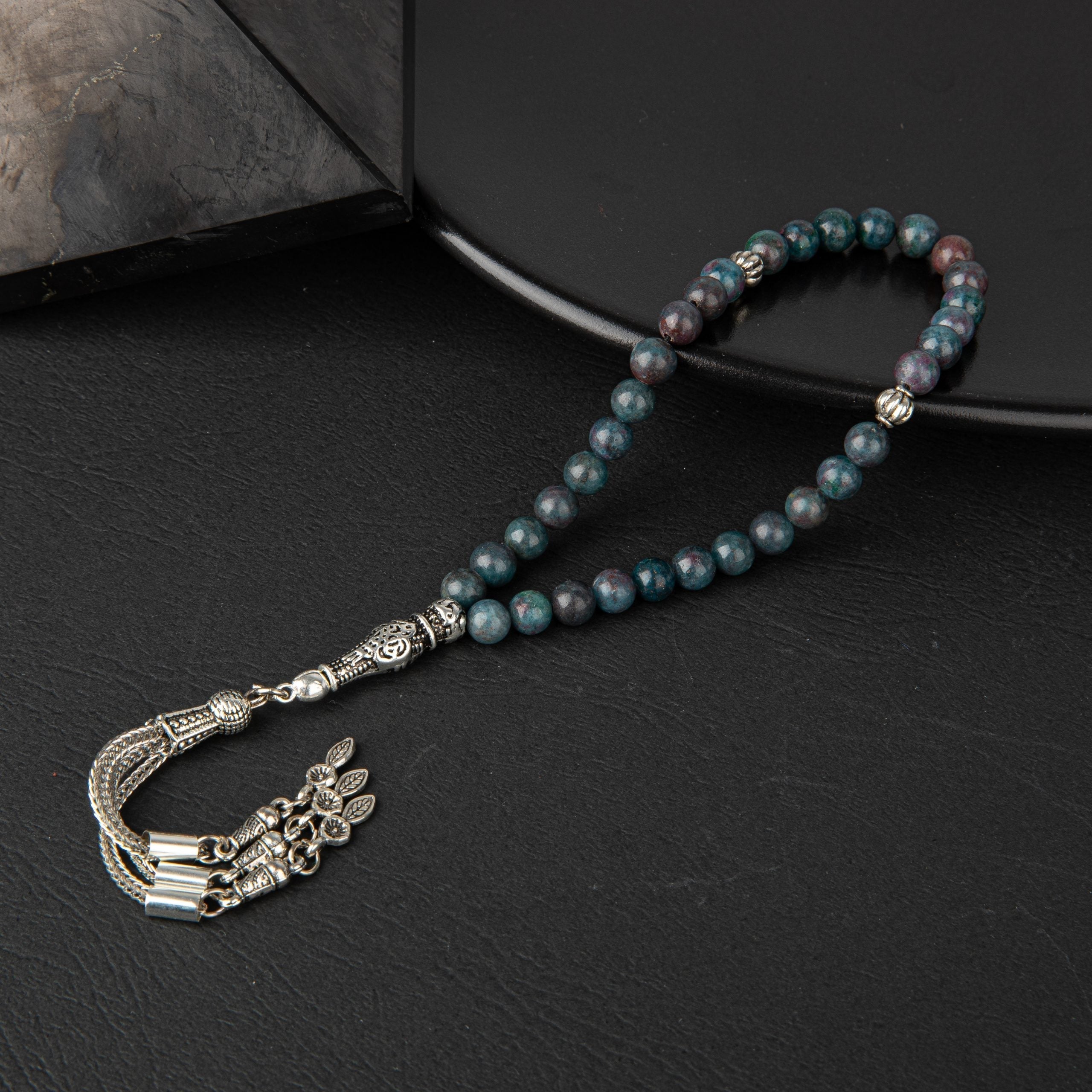 Ruby & Kyanite Natural Gemstone Prayer Beads 33-Bead – 6 mm