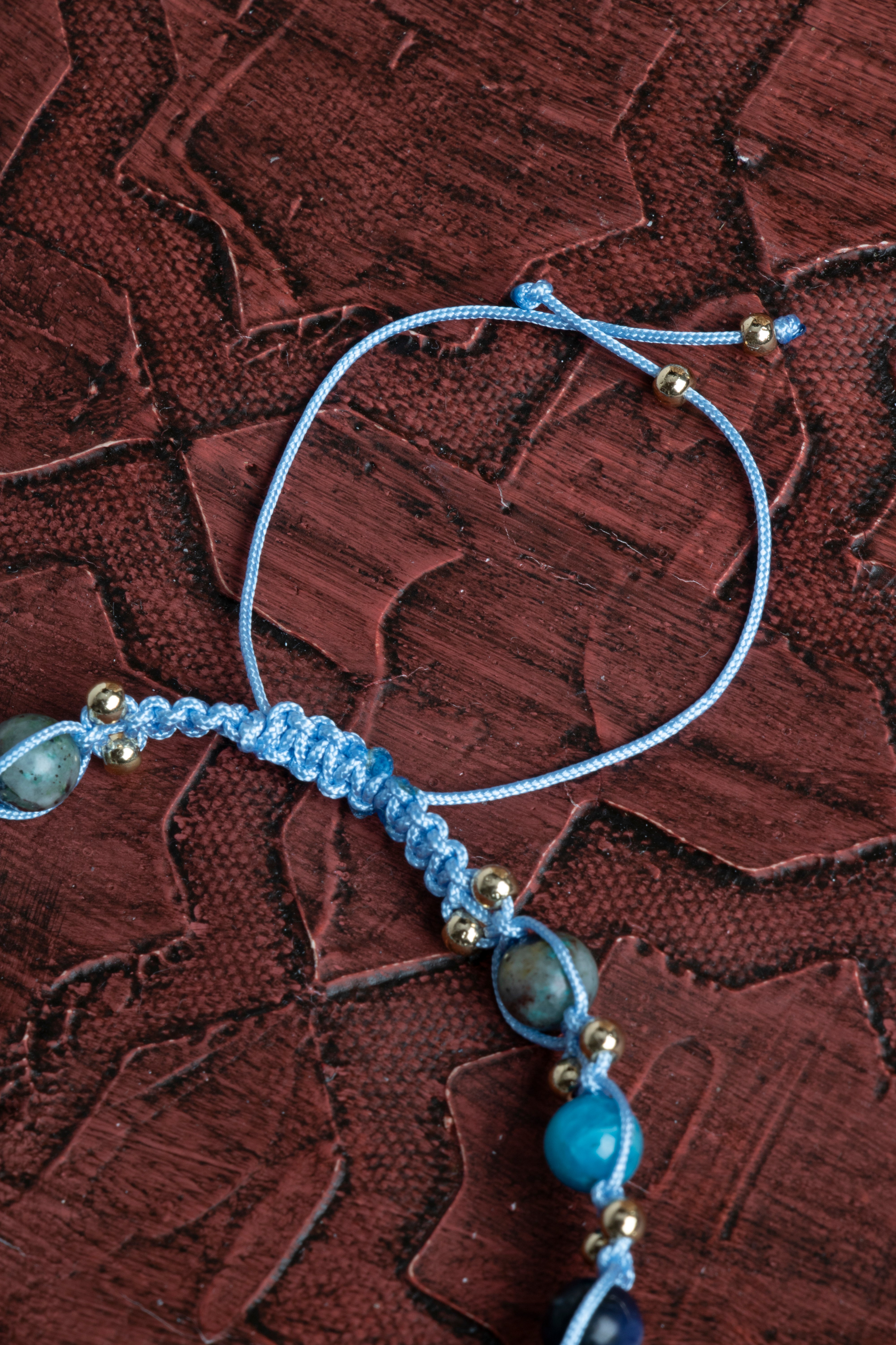 Laboratory Certified Aquamarine, Amazonite & Chrysocolla Natural Stone Bracelet