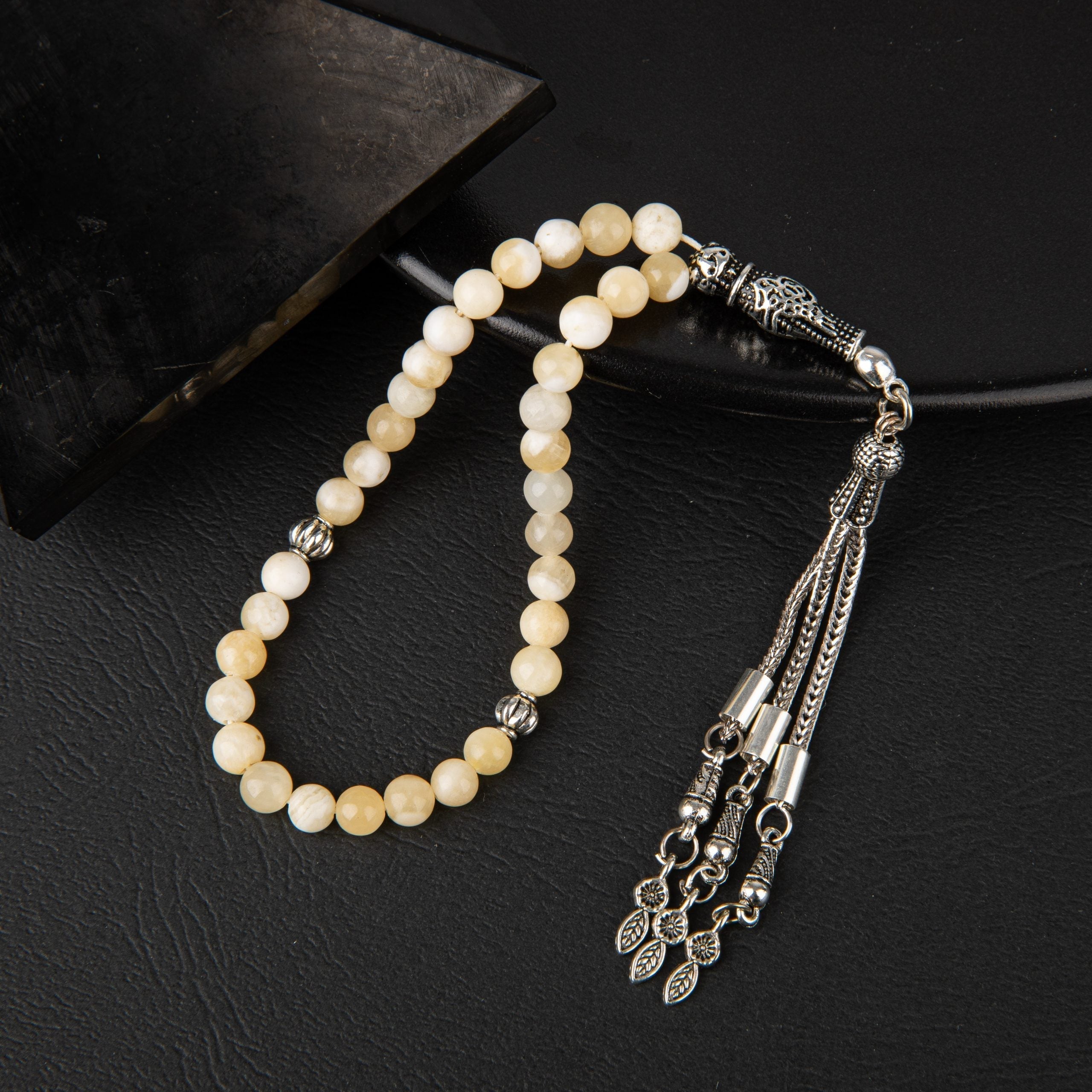 Aragonite Natural Gemstone Prayer Beads 33-Bead – 6mm