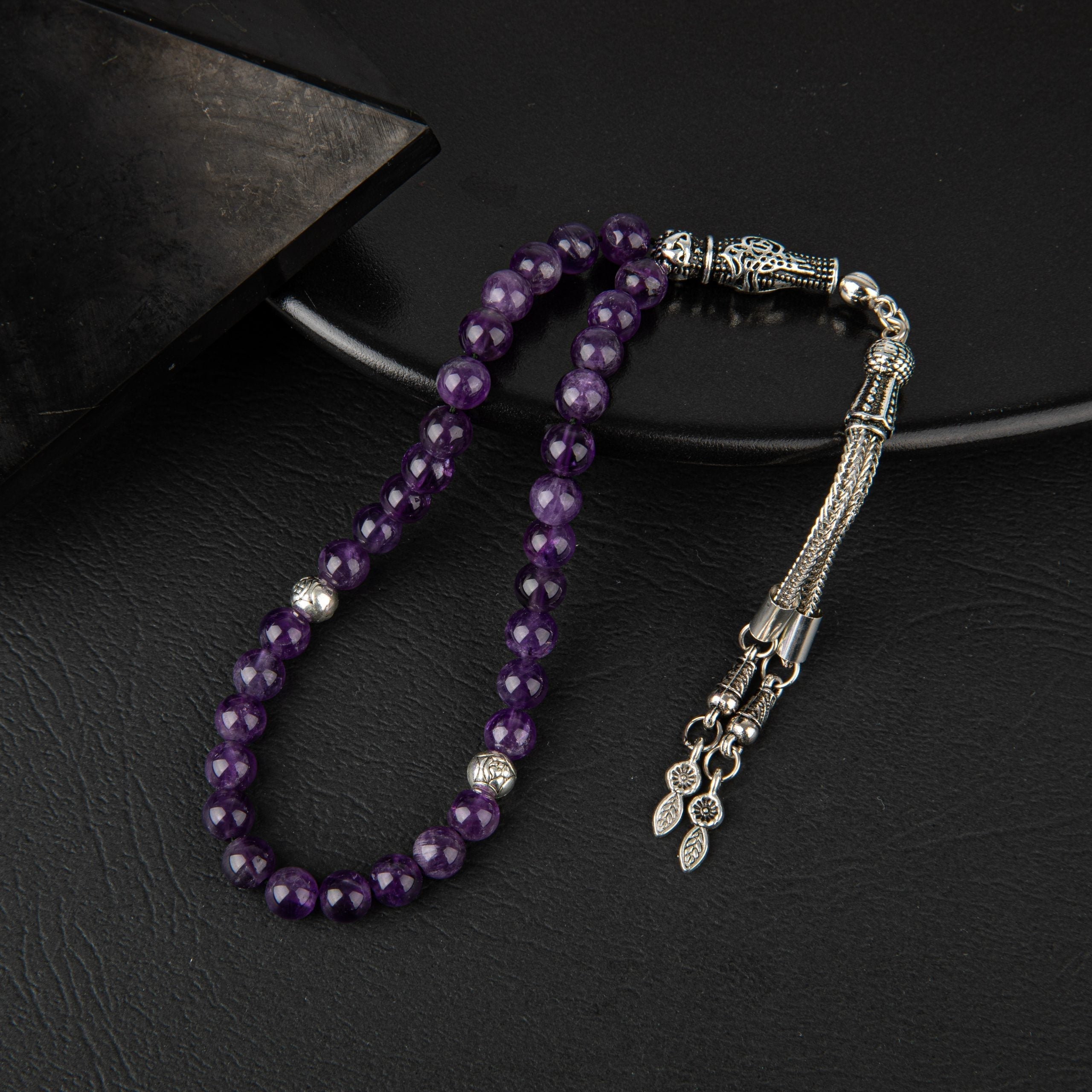 Amethyst Natural Gemstone Prayer Beads 33-Bead – 6mm Handcrafted