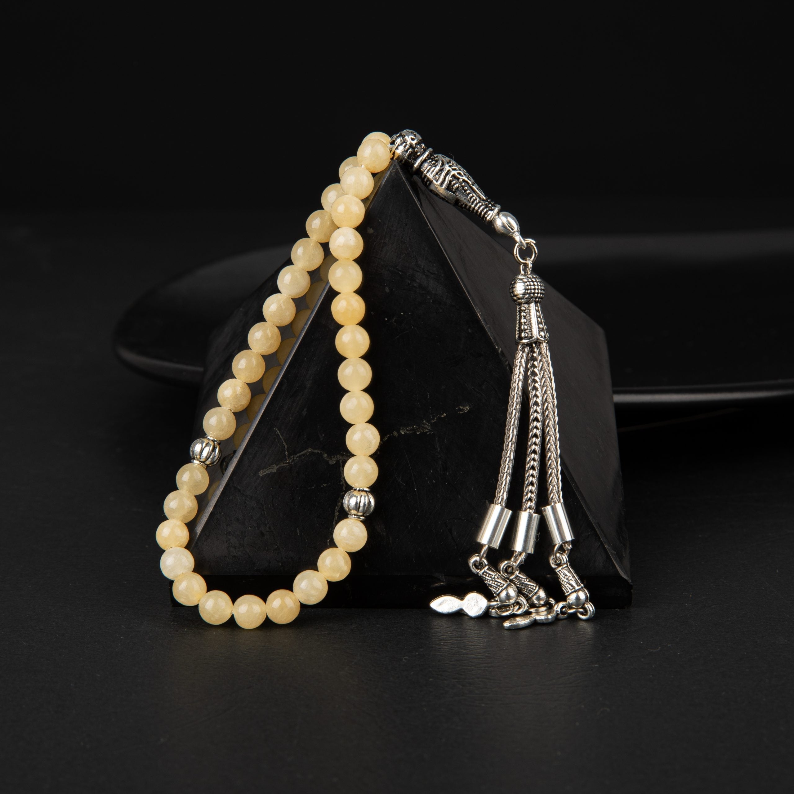 Calcite Natural Gemstone Prayer Beads 33-Bead – 6mm Handcrafted