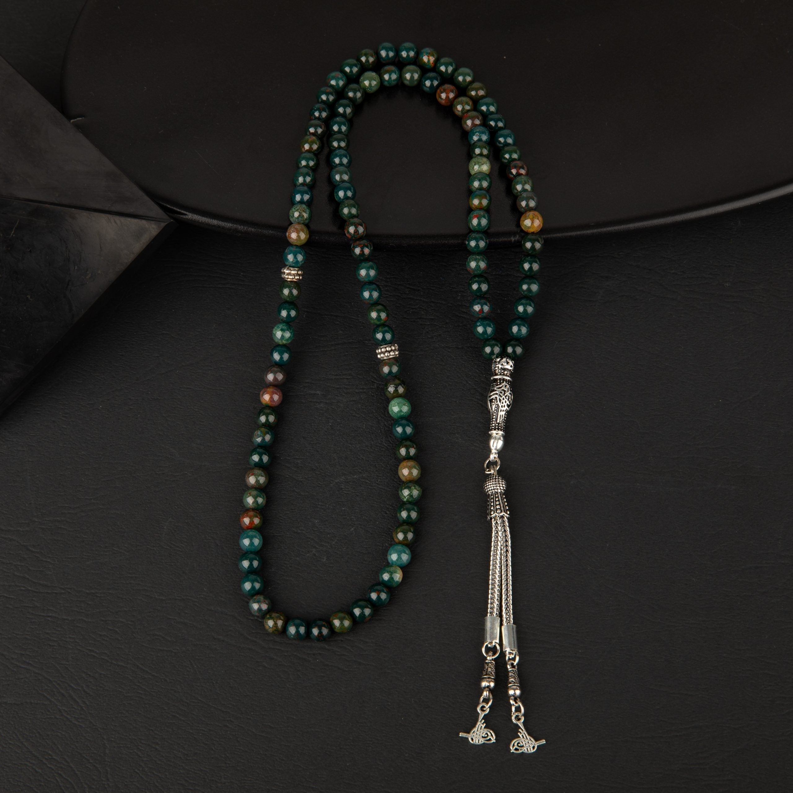 Bloodstone Natural Gemstone Prayer Beads 99-Bead – 6mm Handcrafted