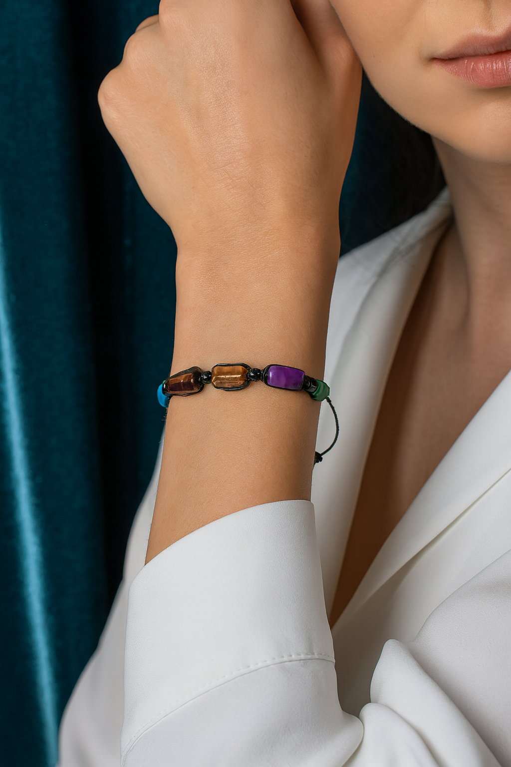 Laboratory Certified Scorpio Zodiac Natural Stone Macramé Woven Bracelet