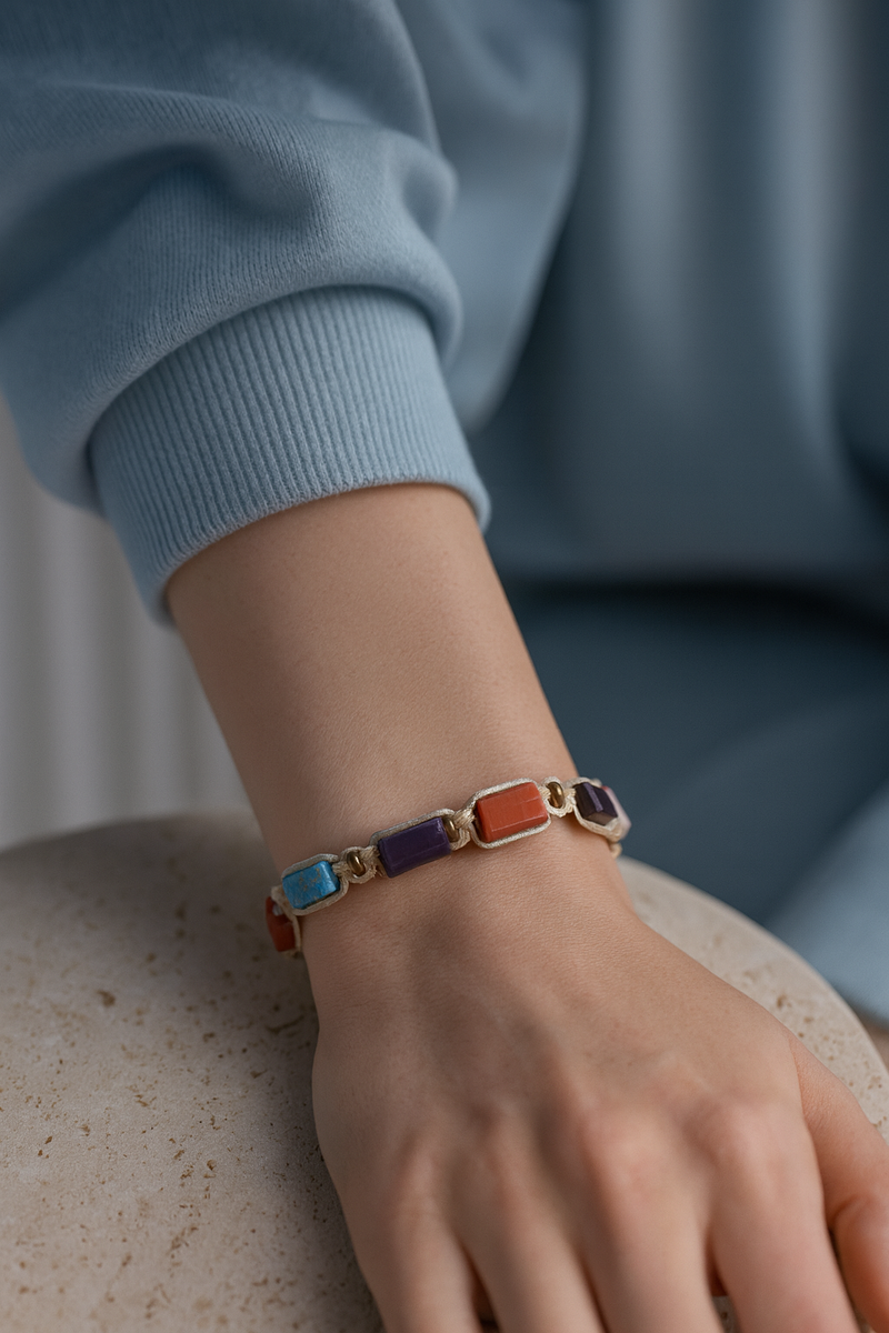 Laboratory Certified Virgo Zodiac Natural Stone Macramé Woven Bracelet