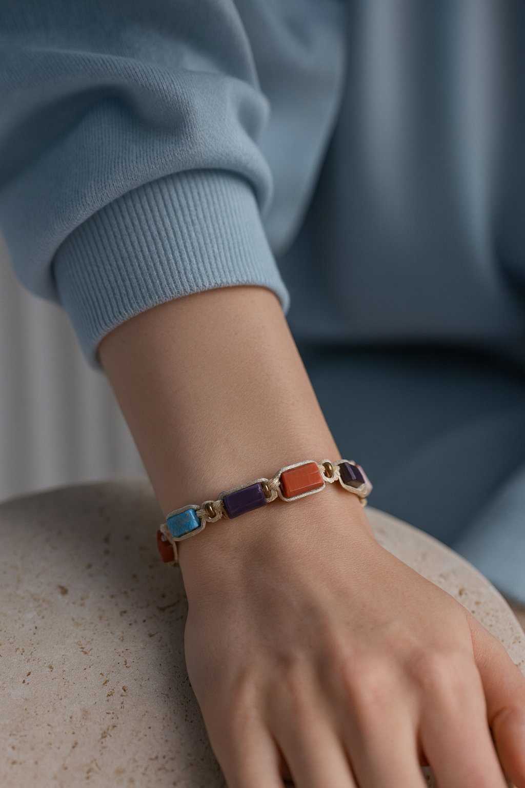 Laboratory Certified Virgo Zodiac Natural Stone Macramé Woven Bracelet