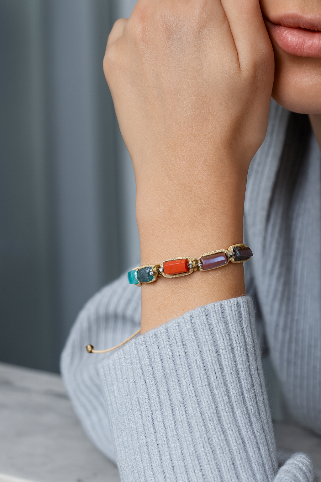 Laboratory Certified Virgo Zodiac Natural Stone Macramé Woven Bracelet