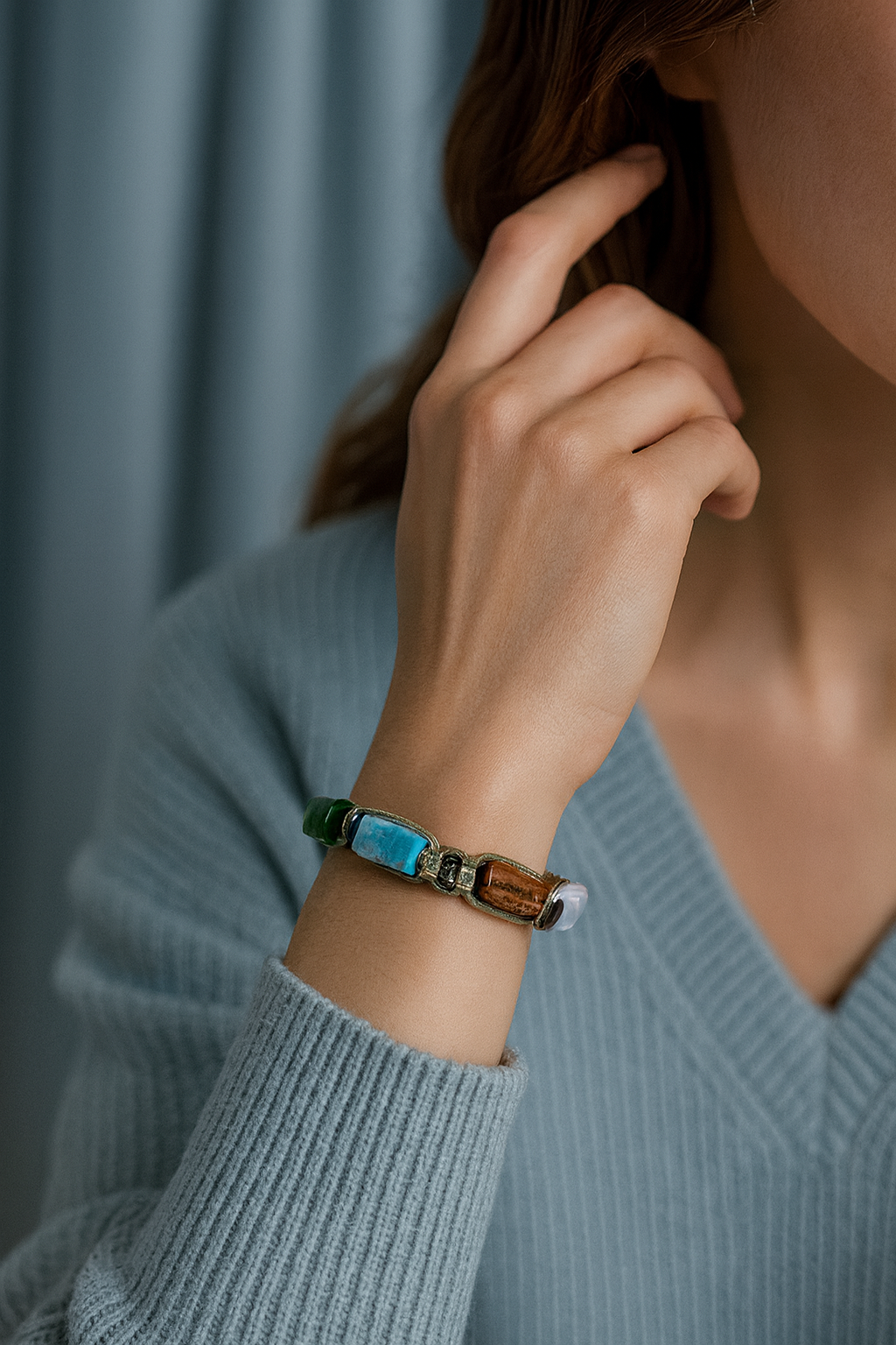 Laboratory Certified Taurus Zodiac Natural Stone Macramé Woven Bracelet