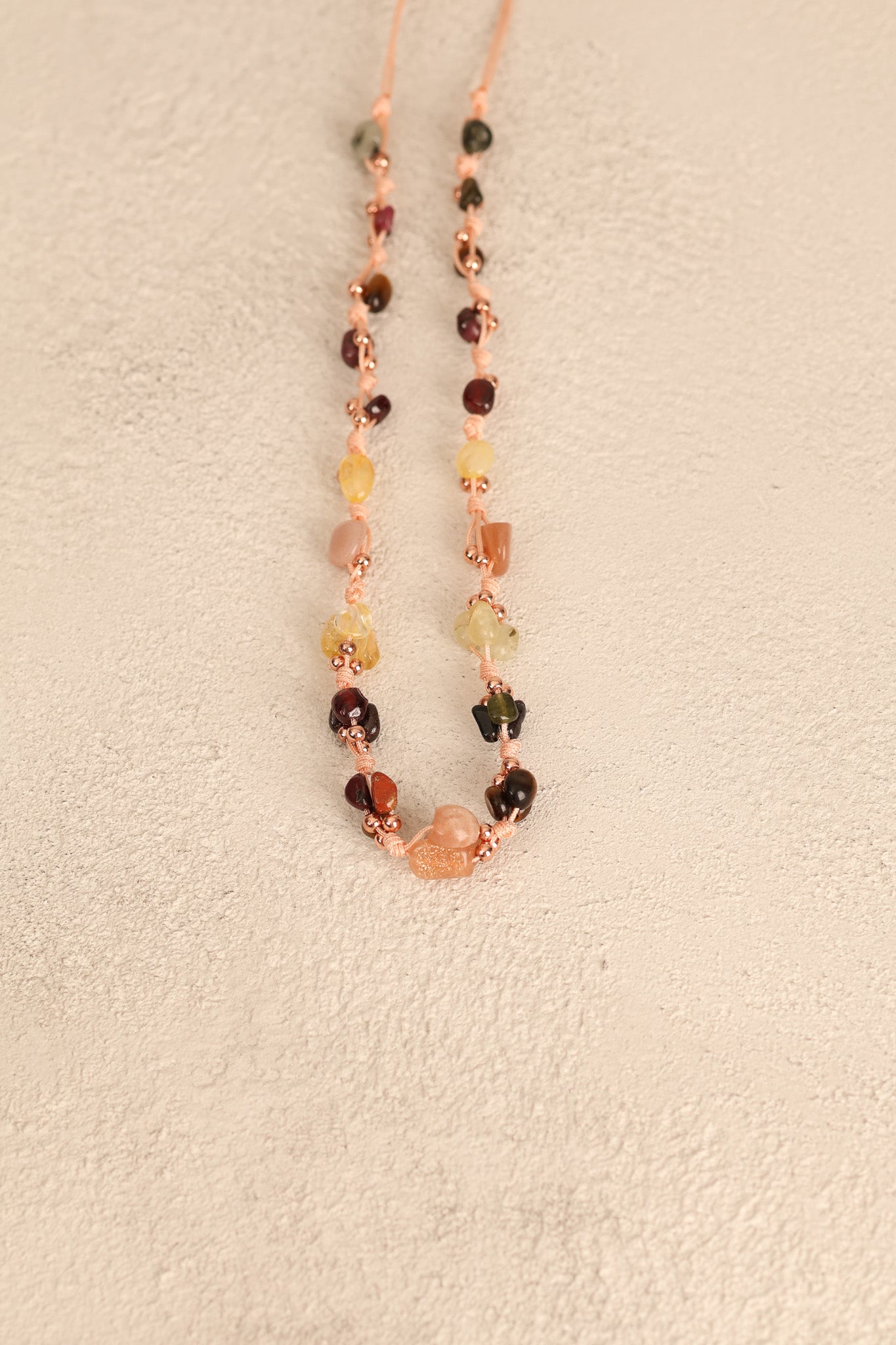 Laboratory Certified Leo Zodiac Natural Stone Macramé Woven Necklace