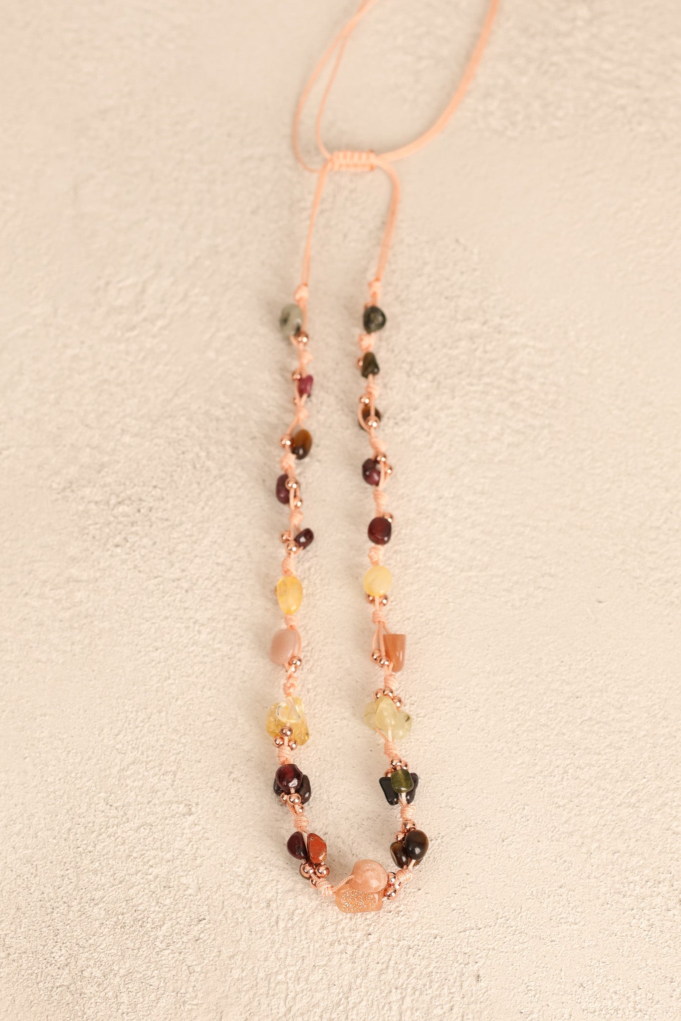 Laboratory Certified Leo Zodiac Natural Stone Macramé Woven Necklace