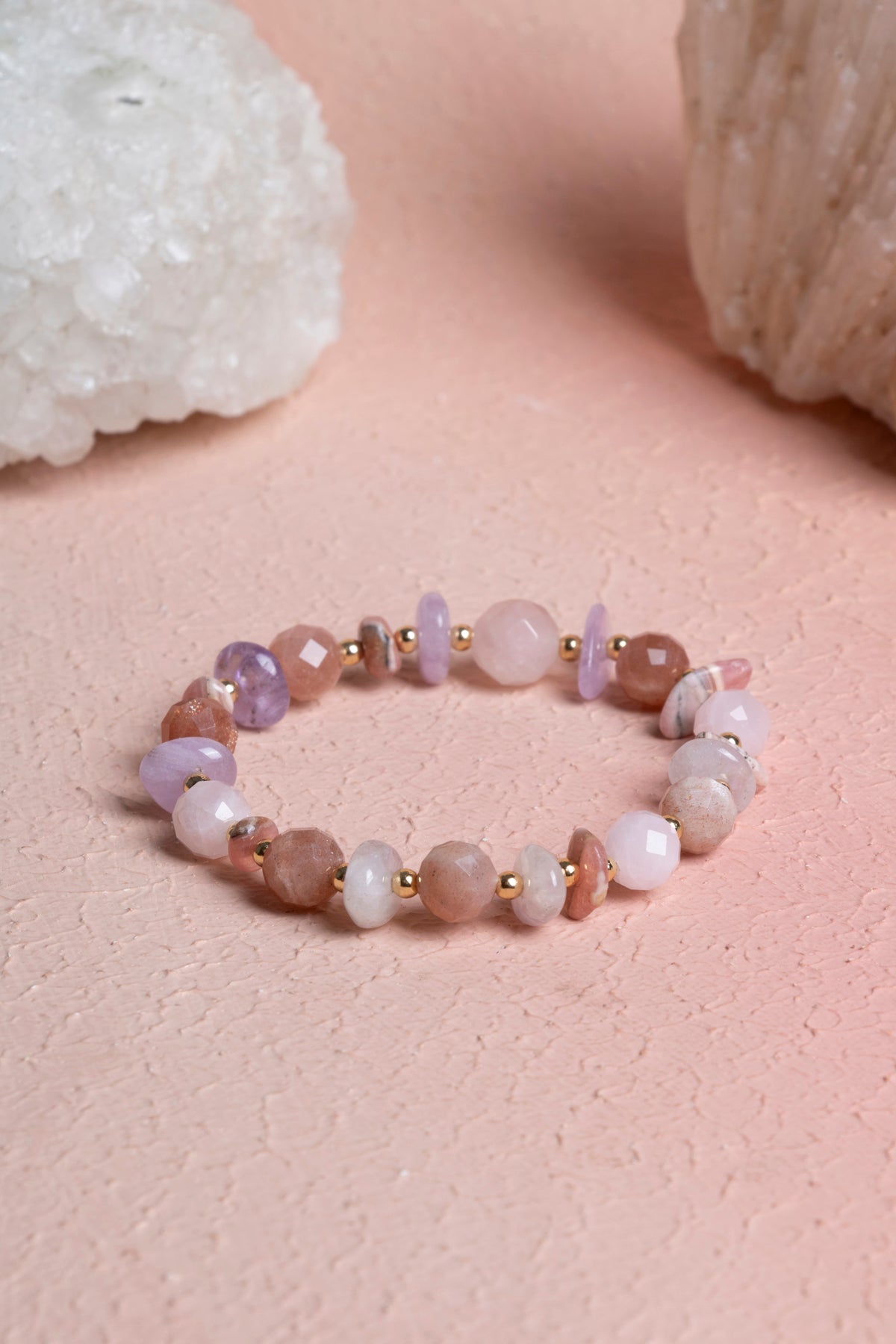 Laboratory Certified Rose Quartz & Amethyst Natural Stone Bracelet