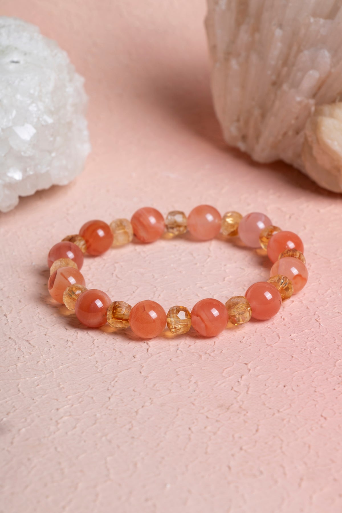 Laboratory Certified Agate & Citrine Natural Stone Bracelet