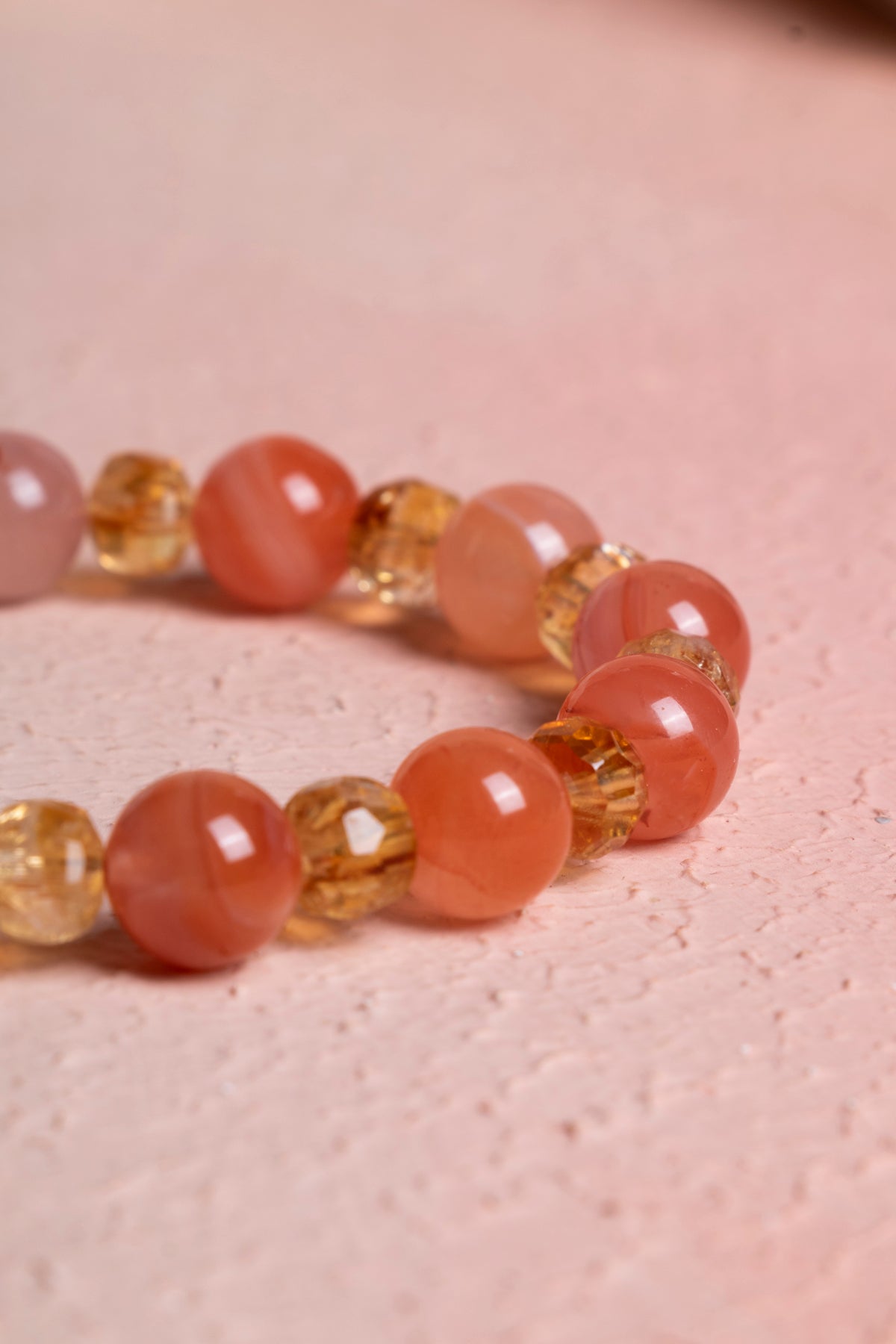 Laboratory Certified Agate & Citrine Natural Stone Bracelet
