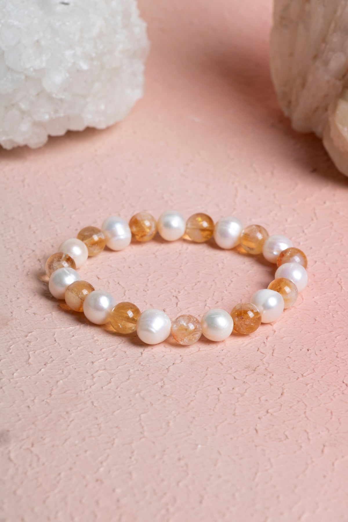 Laboratory Certified Pearl & Citrine Natural Stone Bracelet