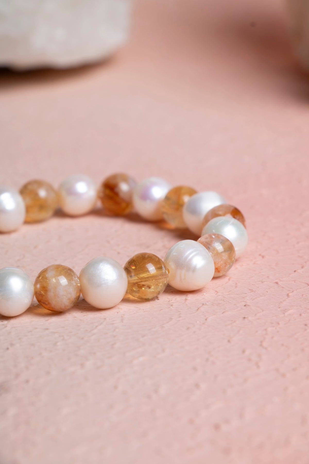 Laboratory Certified Pearl & Citrine Natural Stone Bracelet